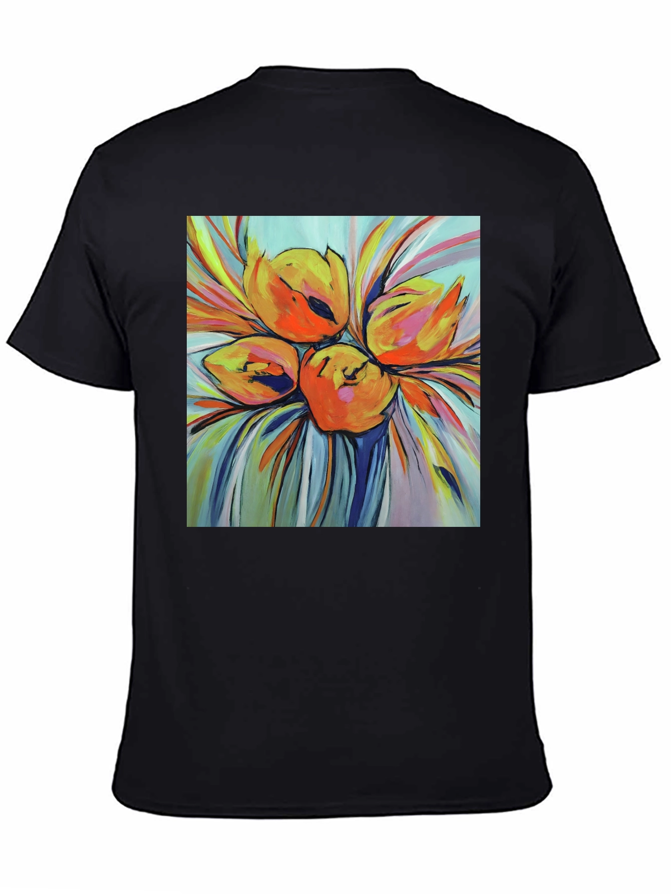 Floral Print T-Shirt - Bold Artistic Design