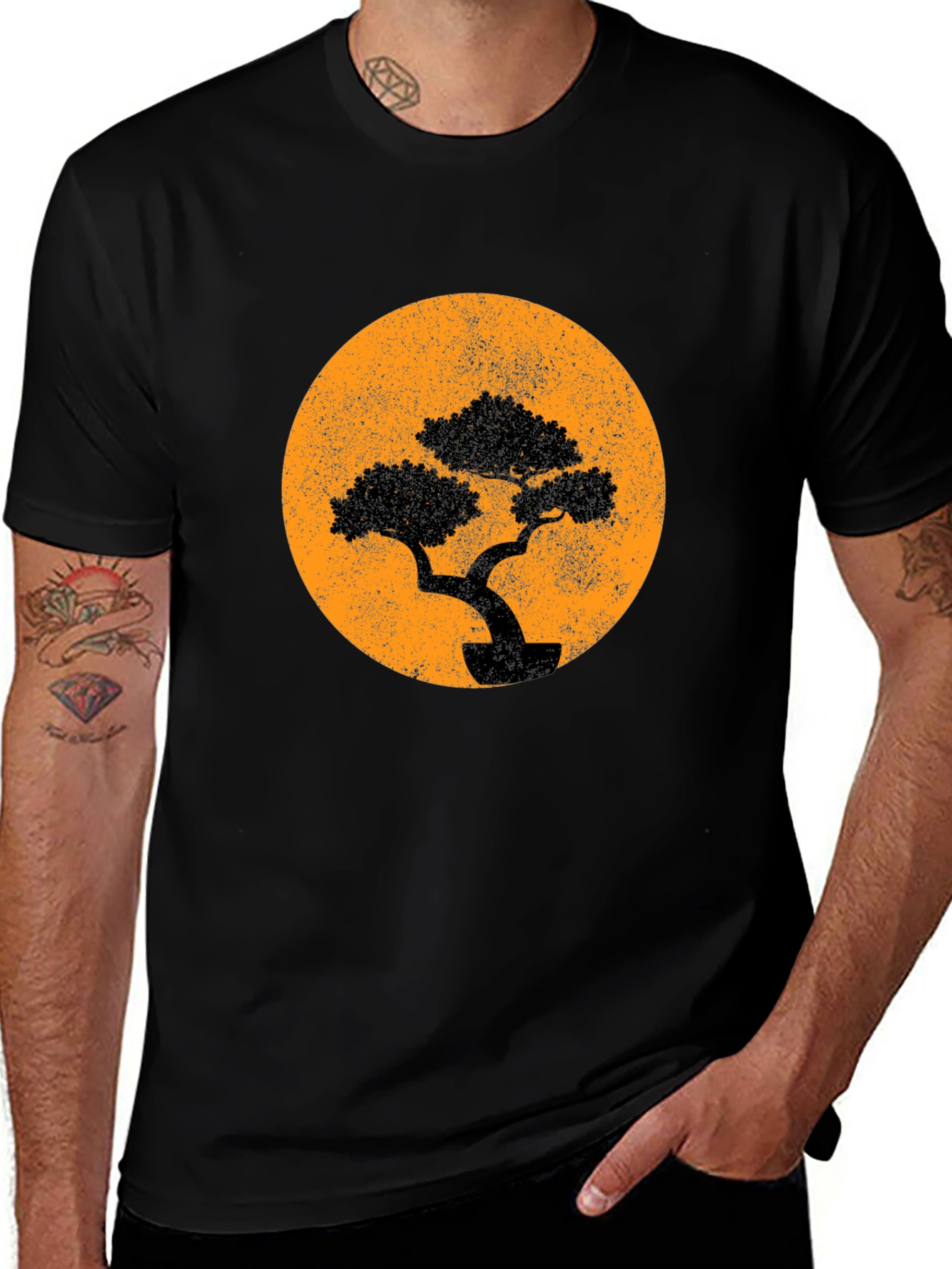 Bonsai Tree Graphic T-Shirt - Black