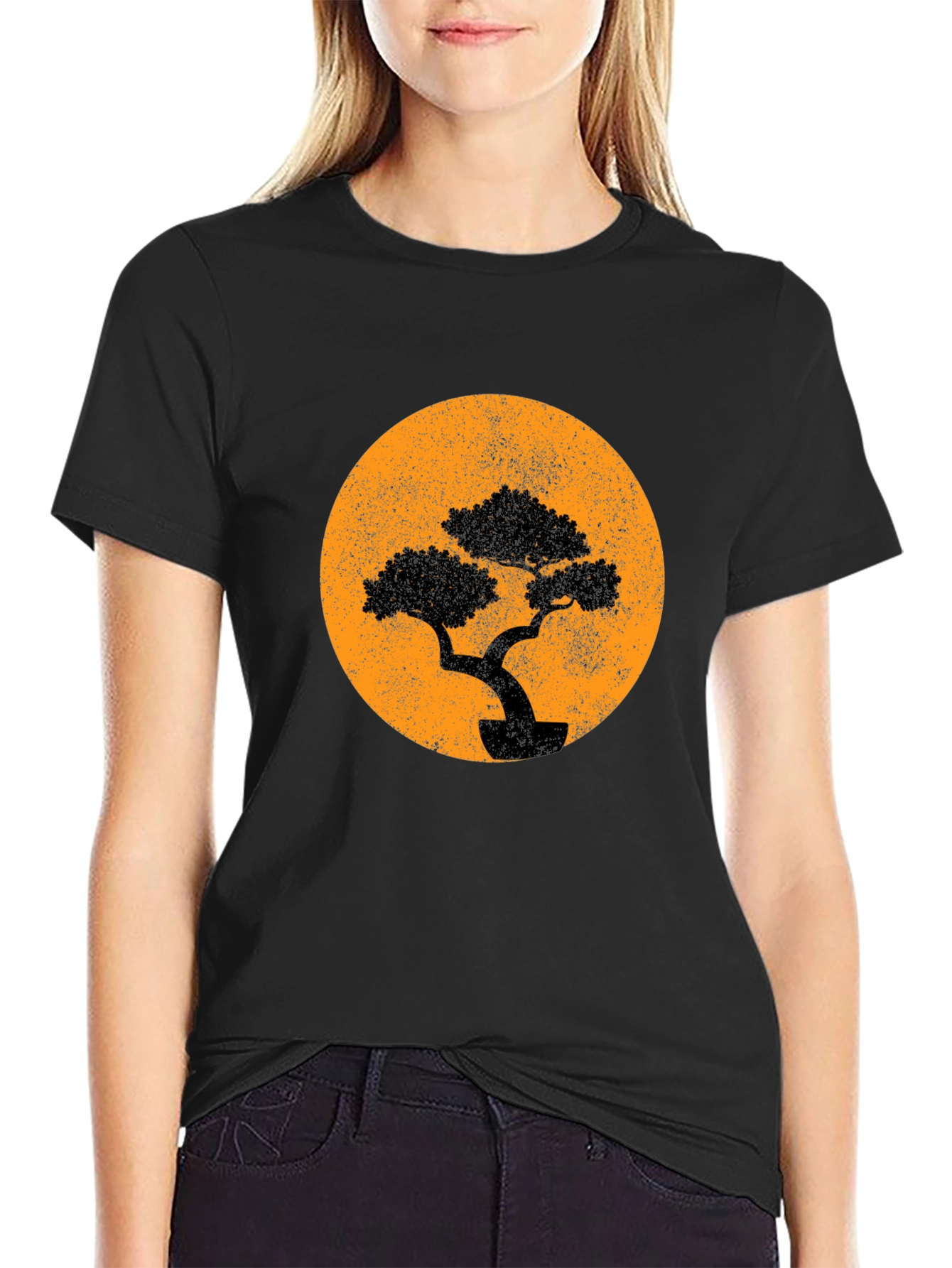 Bonsai Tree Graphic T-Shirt - Black
