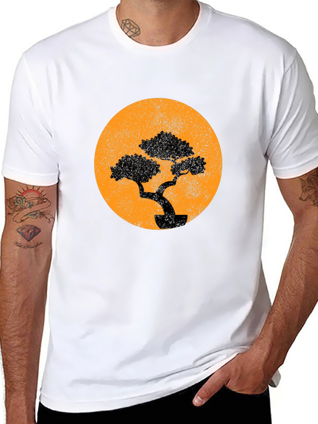 Bonsai Tree Graphic T-Shirt - Black