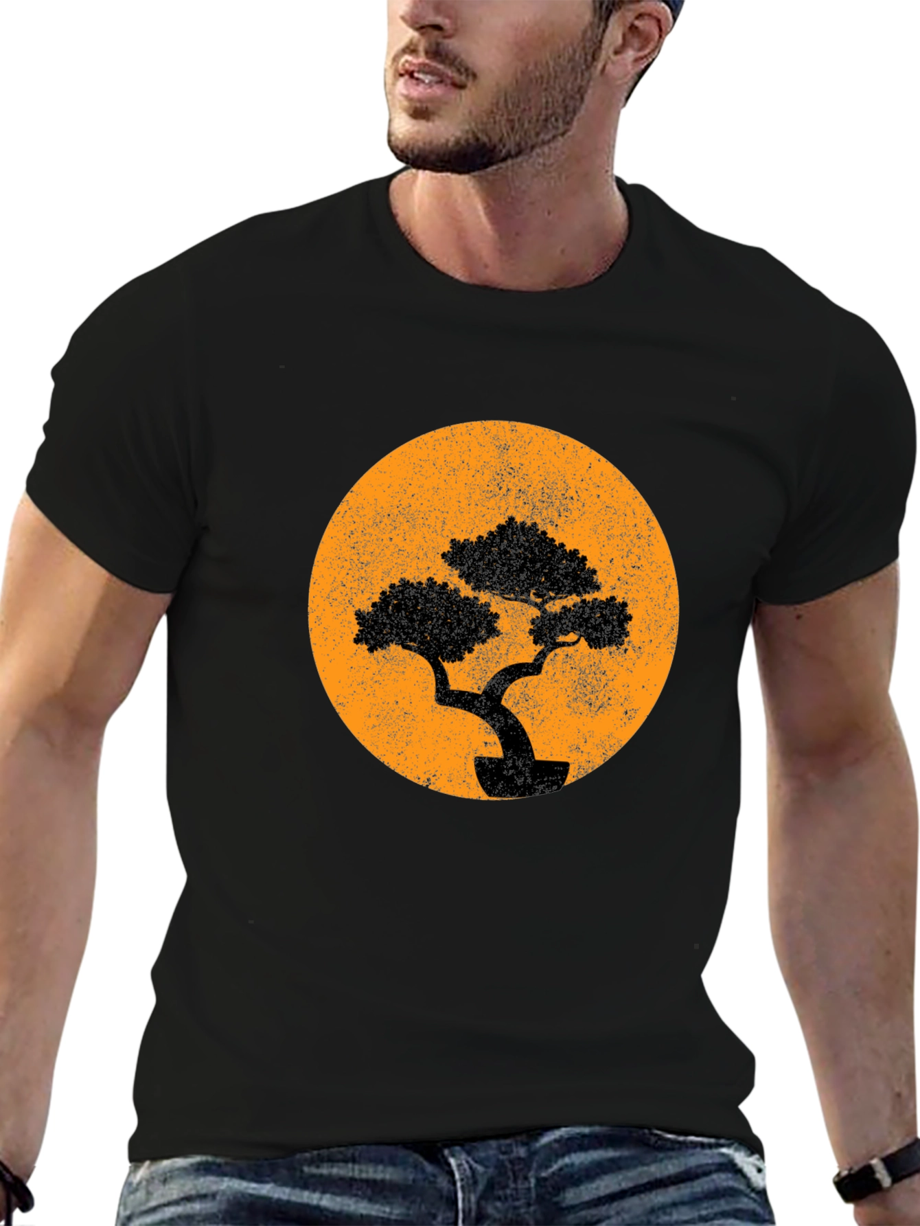 Bonsai Tree Graphic T-Shirt - Black
