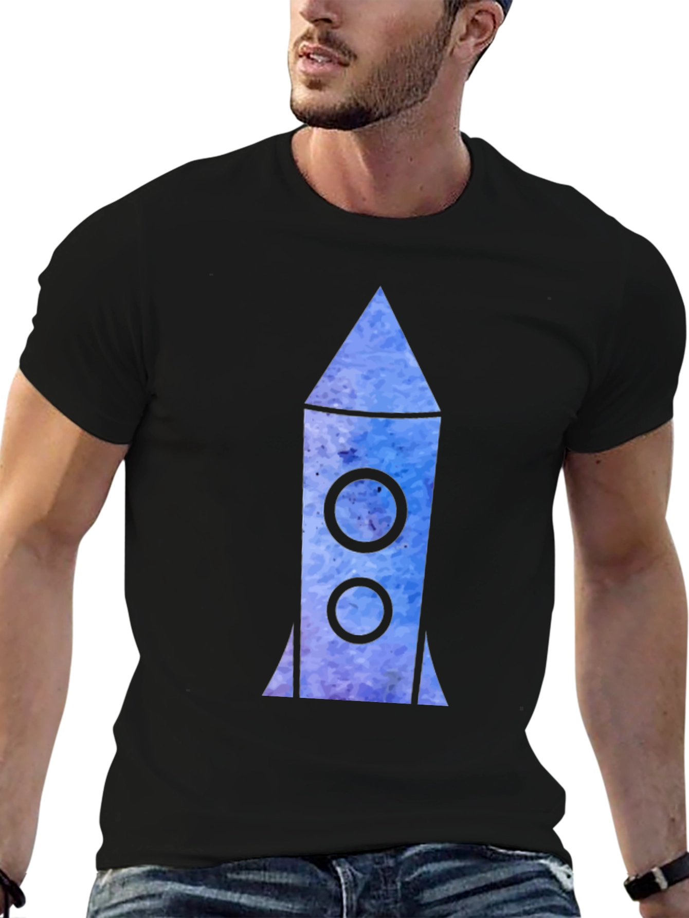 Rocket Graphic Black T-Shirt