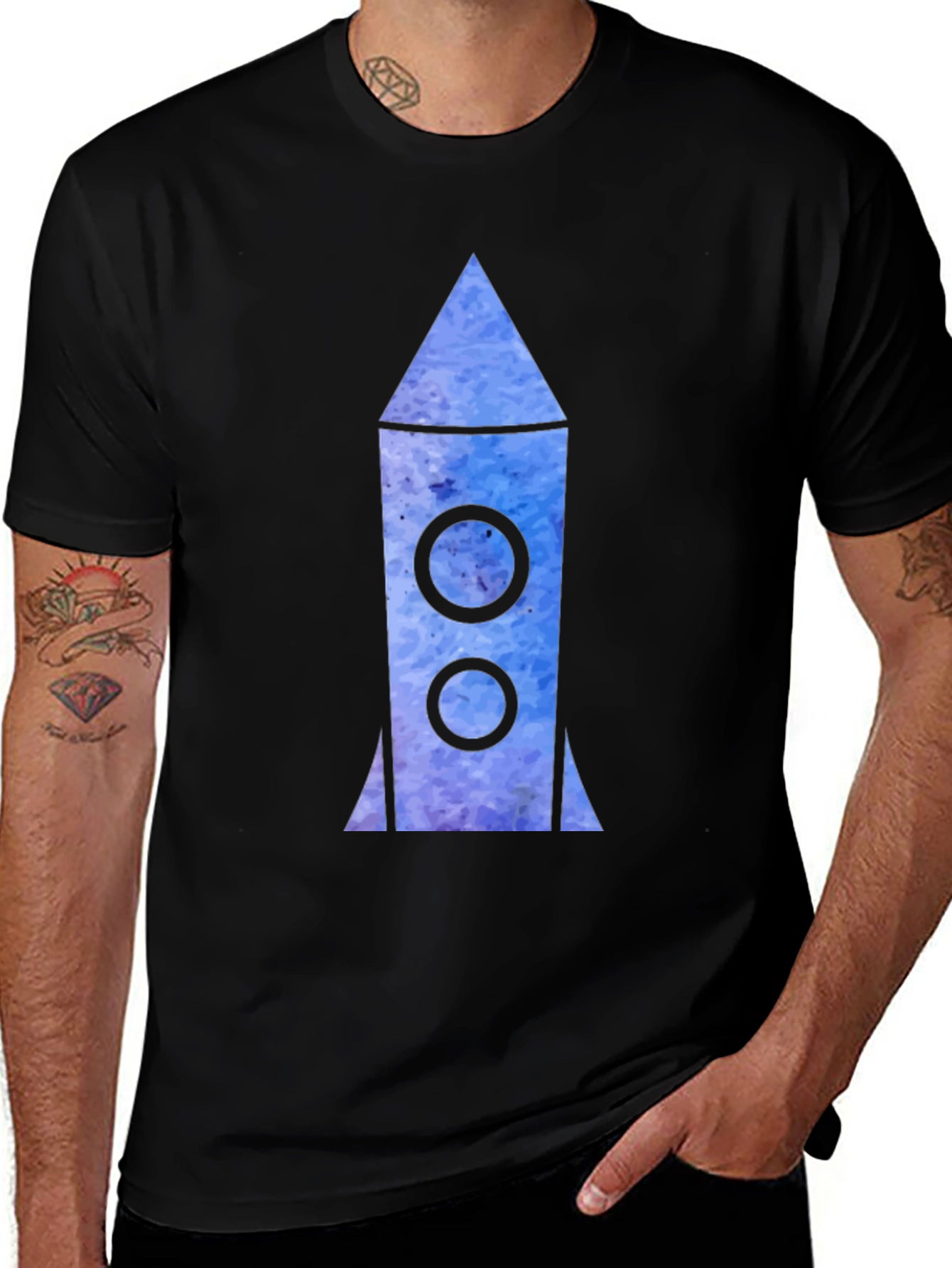 Rocket Graphic Black T-Shirt