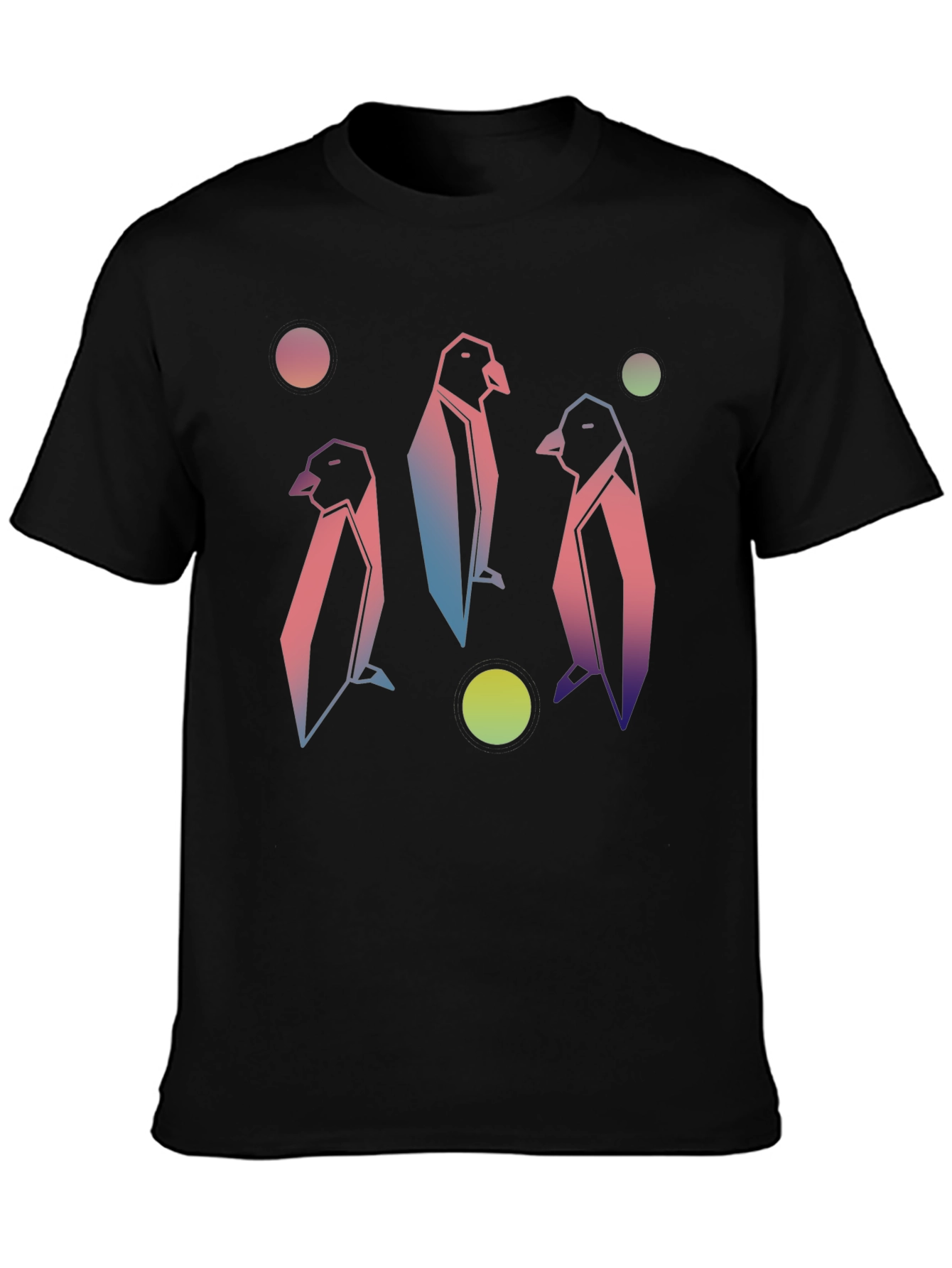 Geometric Penguin Graphic Tee - Trendy Style