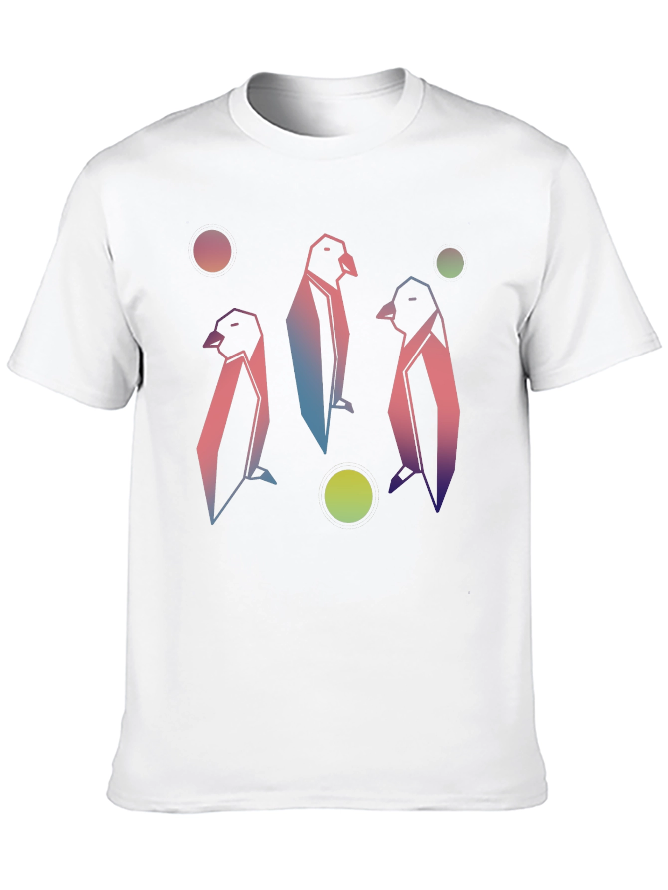 Geometric Penguin Graphic Tee - Trendy Style