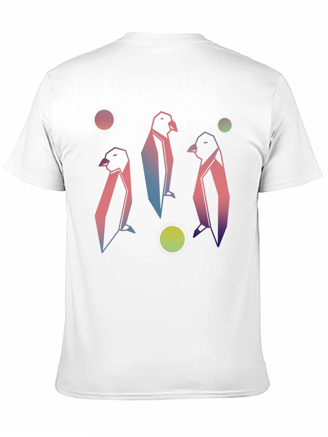 Geometric Penguin Graphic Tee - Trendy Style