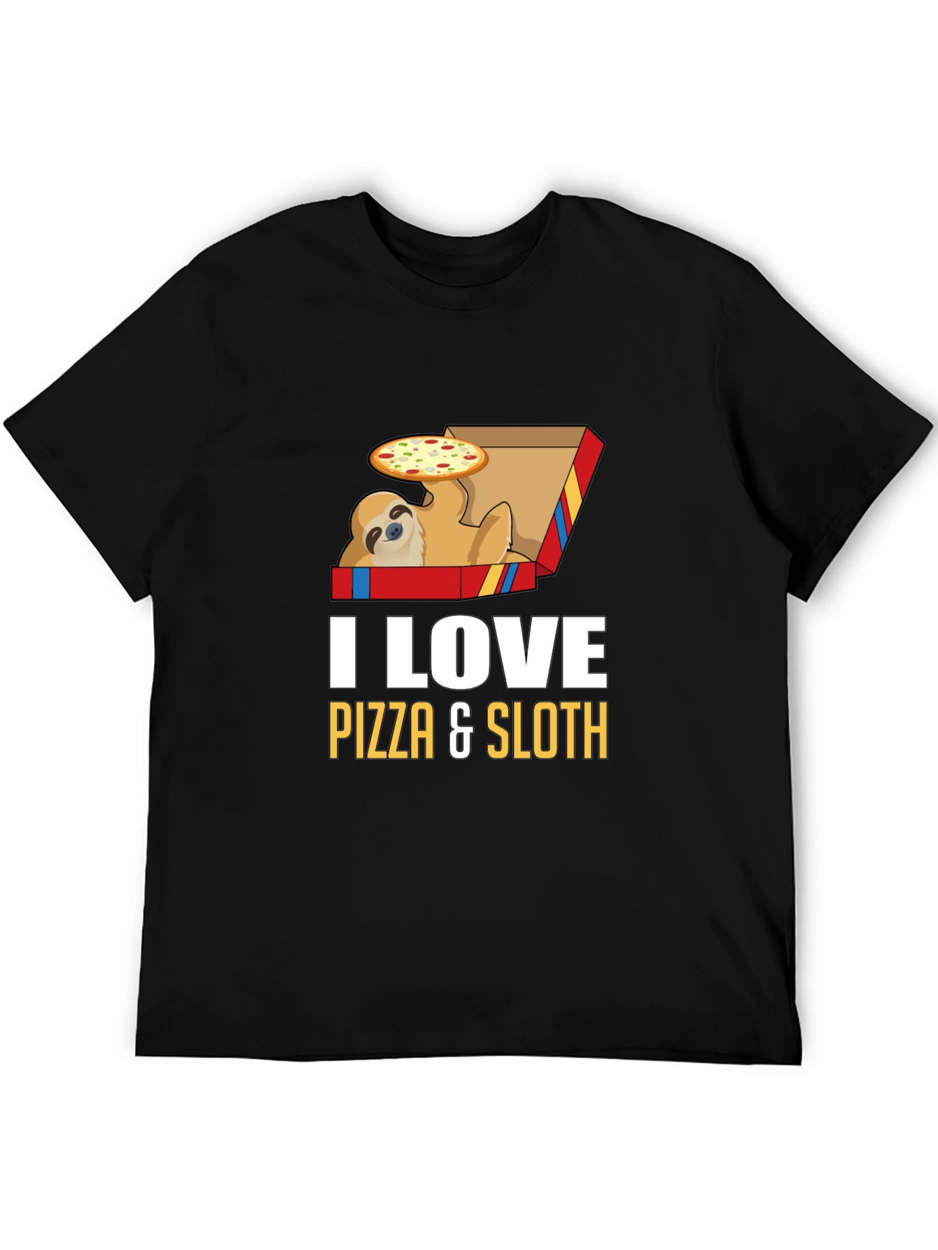 Pizza Sloth Graphic Tee - Funny Casual Shirt
