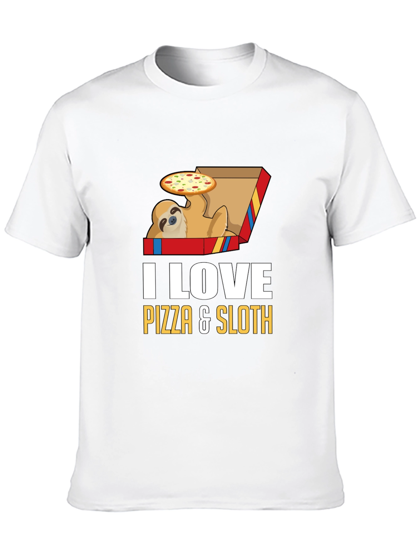Pizza Sloth Graphic Tee - Funny Casual Shirt