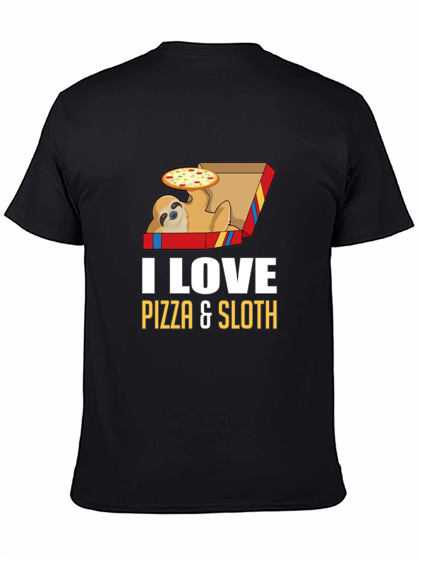 Pizza Sloth Graphic Tee - Funny Casual Shirt