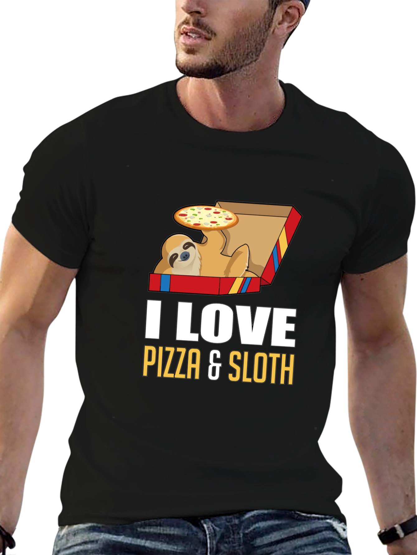 Pizza Sloth Graphic Tee - Funny Casual Shirt