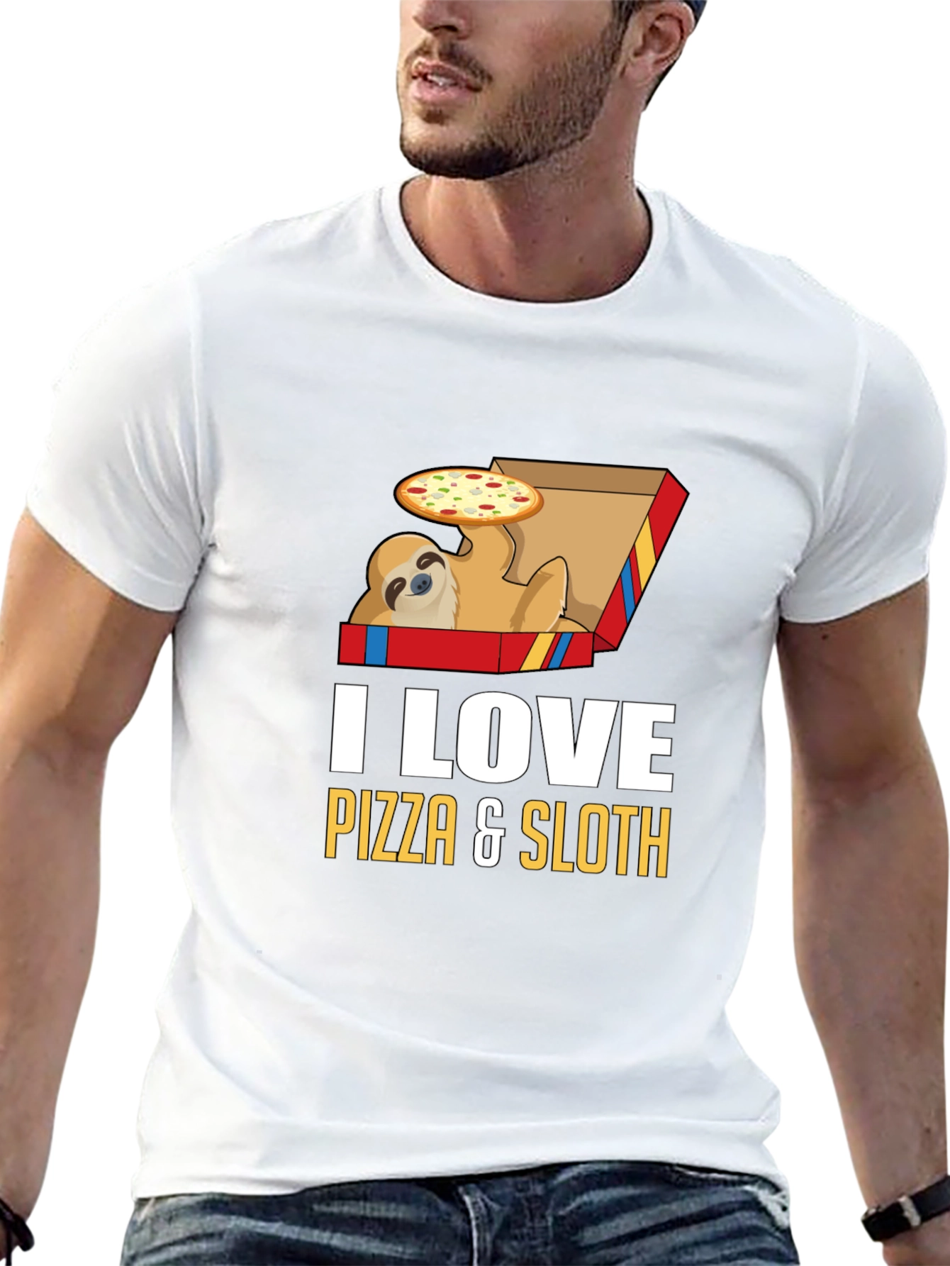 Pizza Sloth Graphic Tee - Funny Casual Shirt