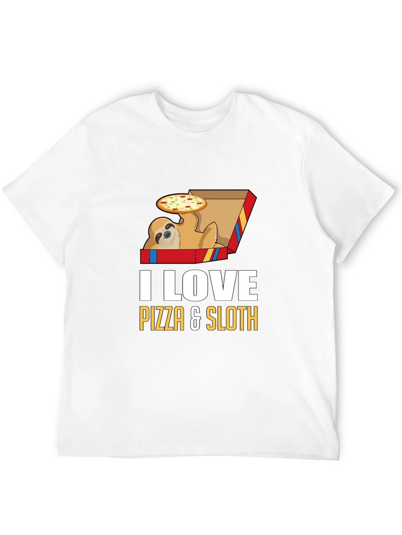 Pizza Sloth Graphic Tee - Funny Casual Shirt