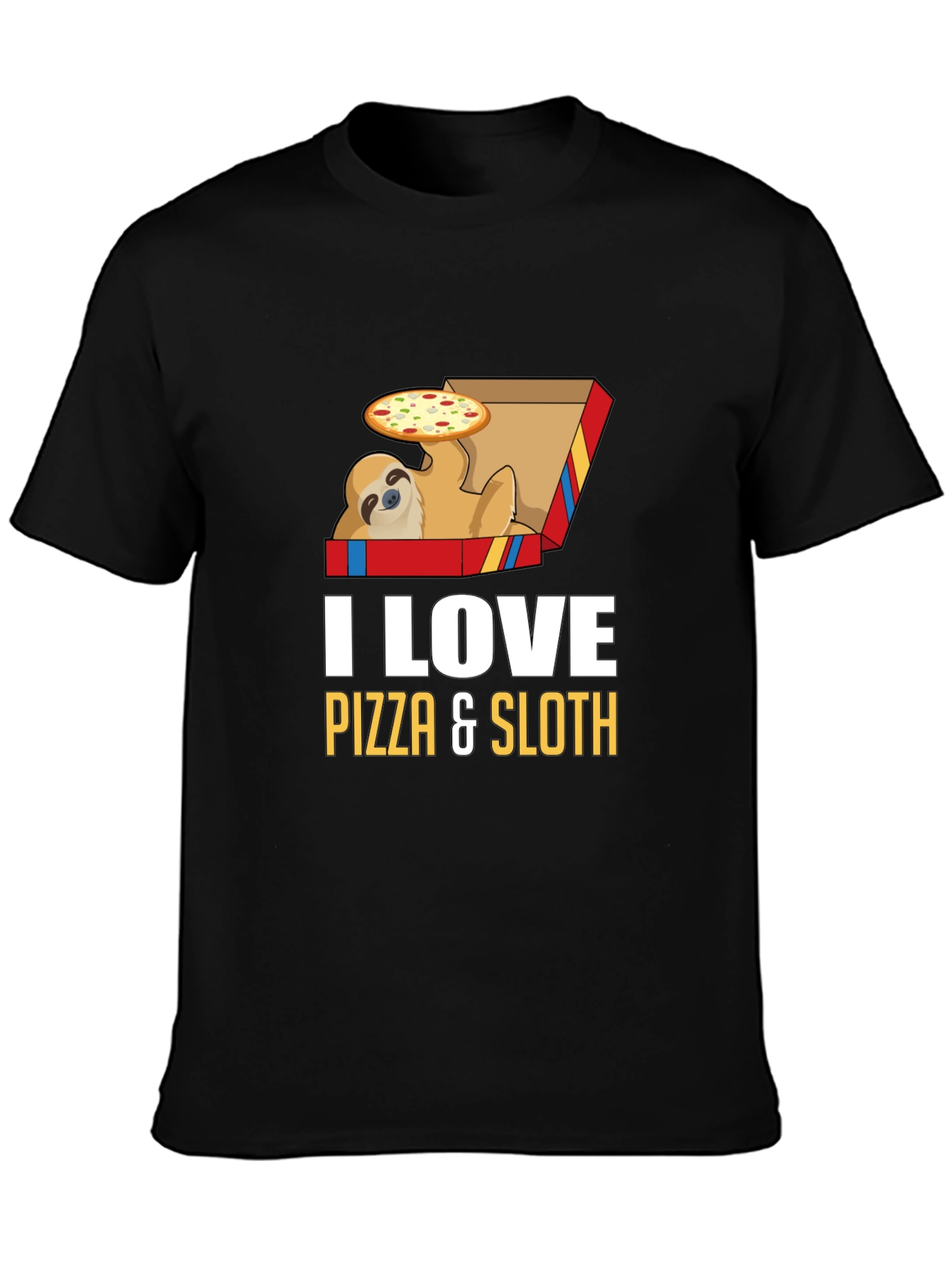 Pizza Sloth Graphic Tee - Funny Casual Shirt