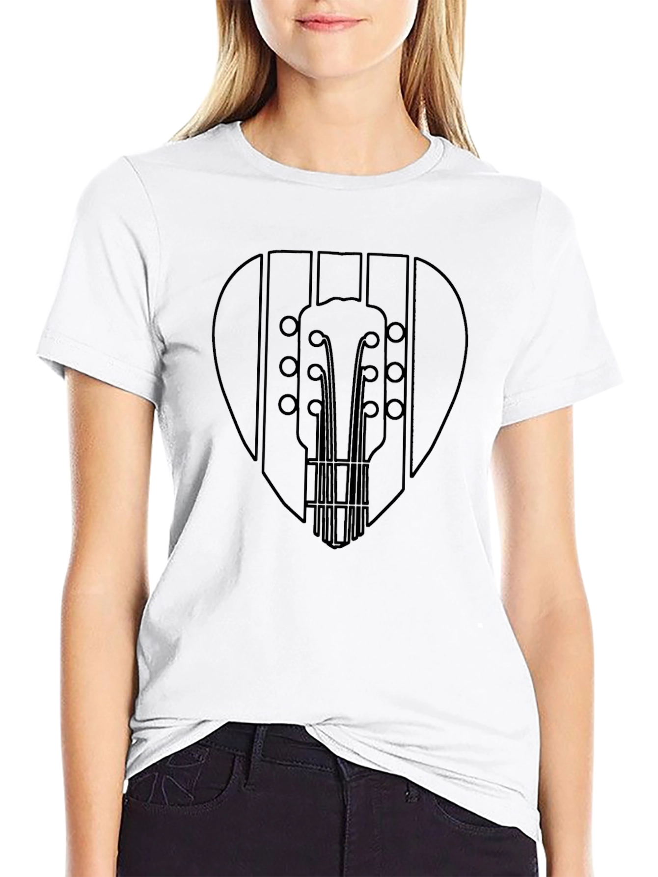 Guitar Pick Graphic T-Shirt - Black