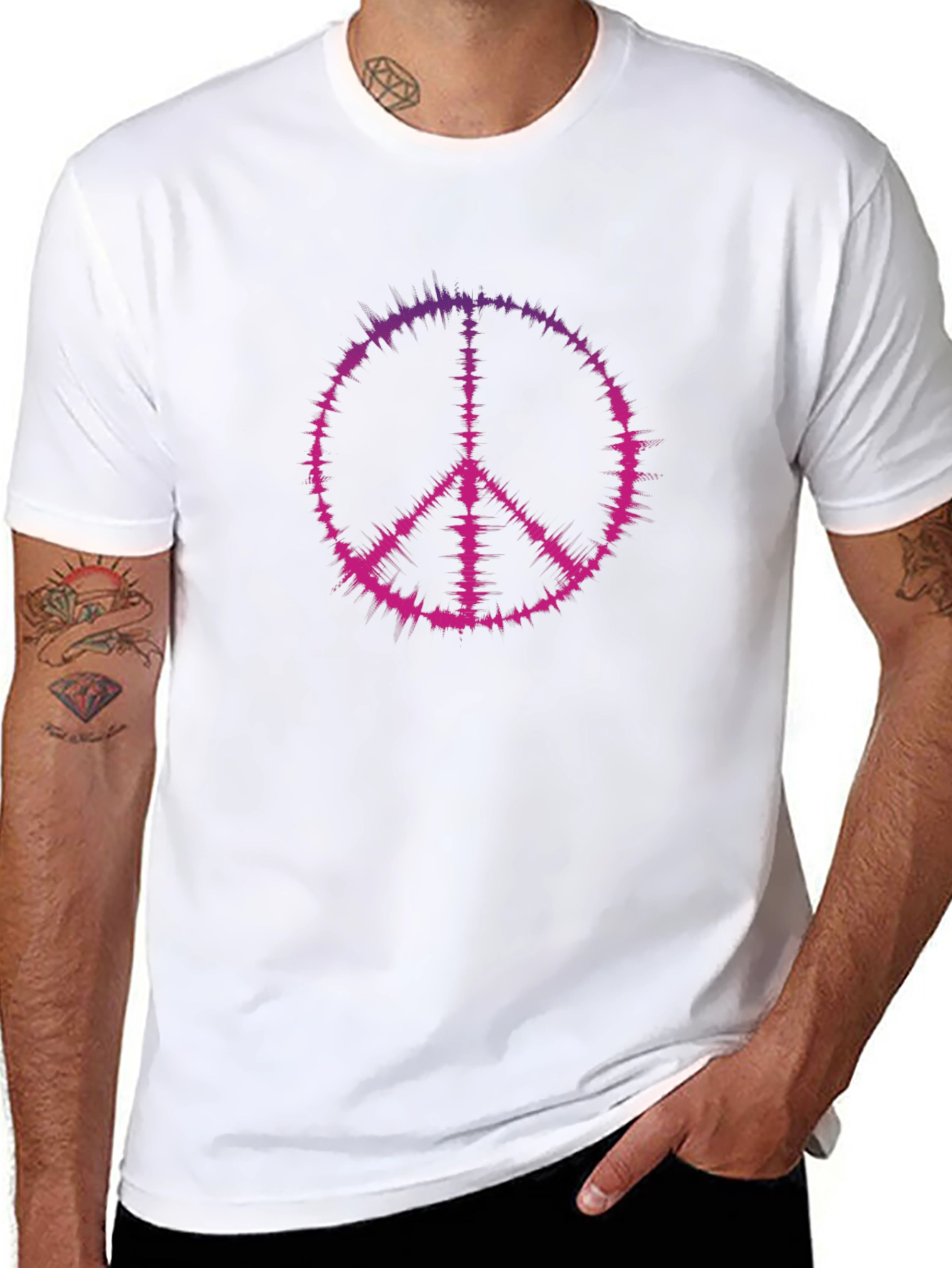 Peace Sign Graphic Tee - Black