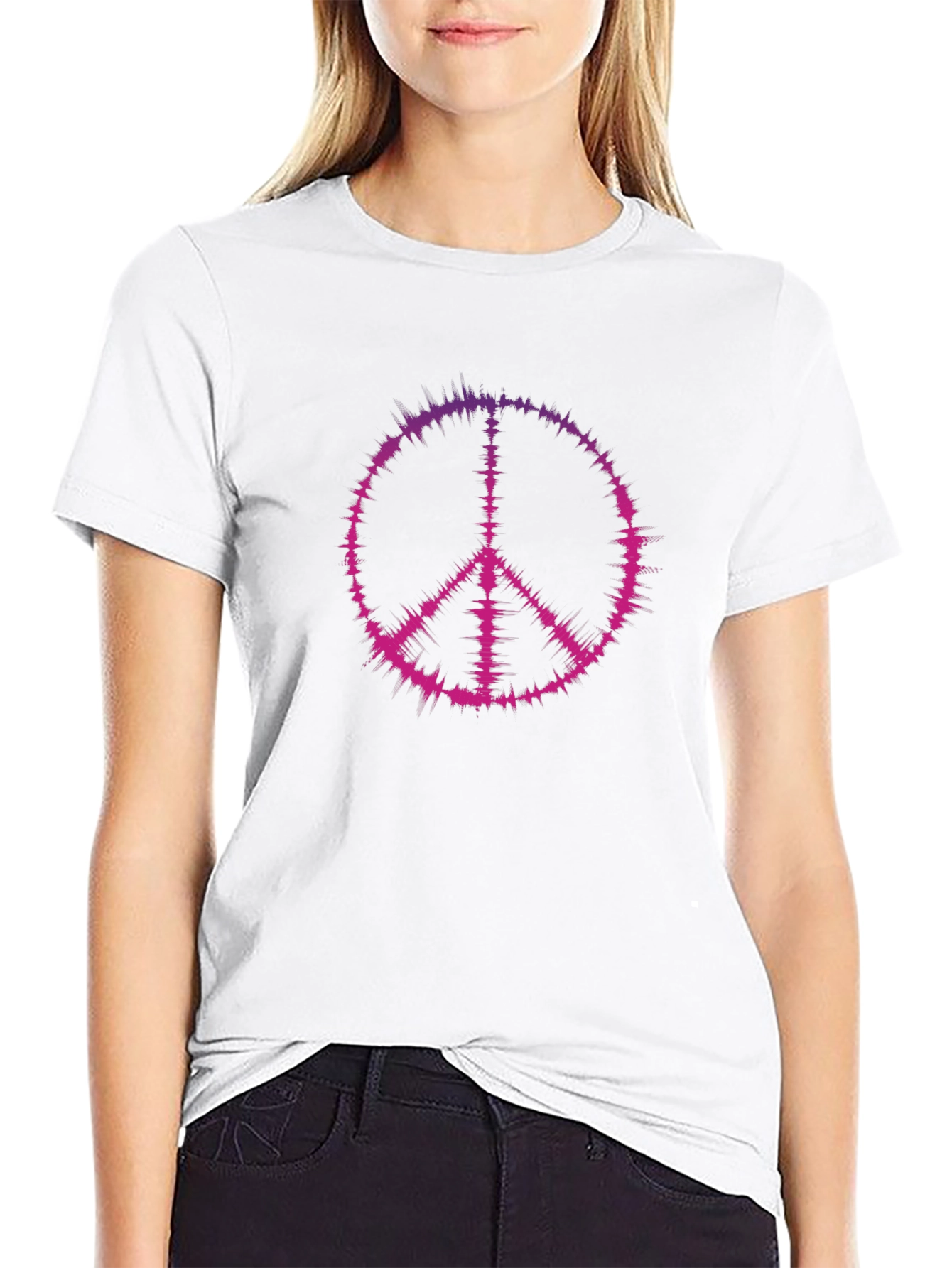 Peace Sign Graphic Tee - Black
