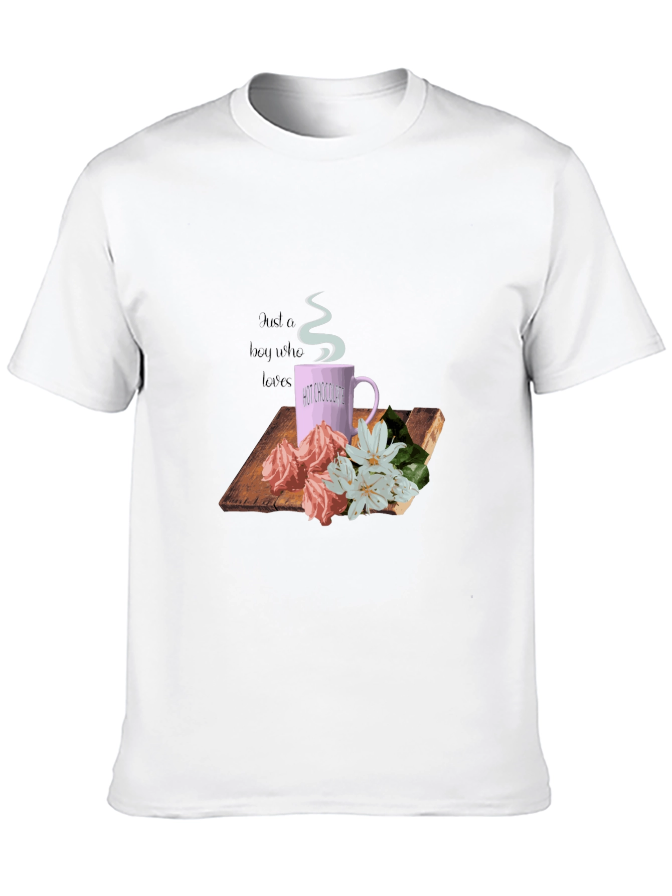 Hot Chocolate & Flowers Graphic Tee - Black