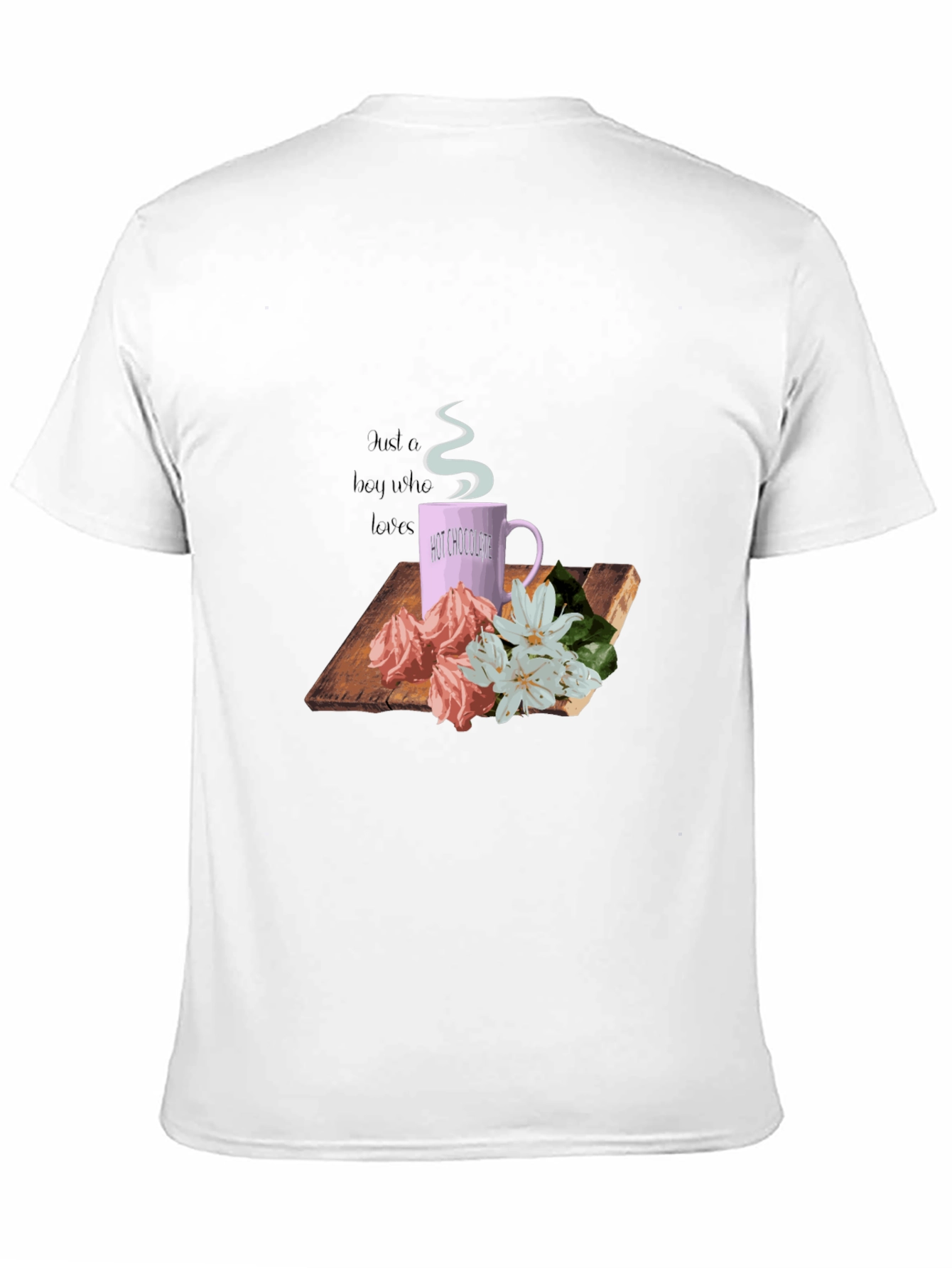 Hot Chocolate & Flowers Graphic Tee - Black