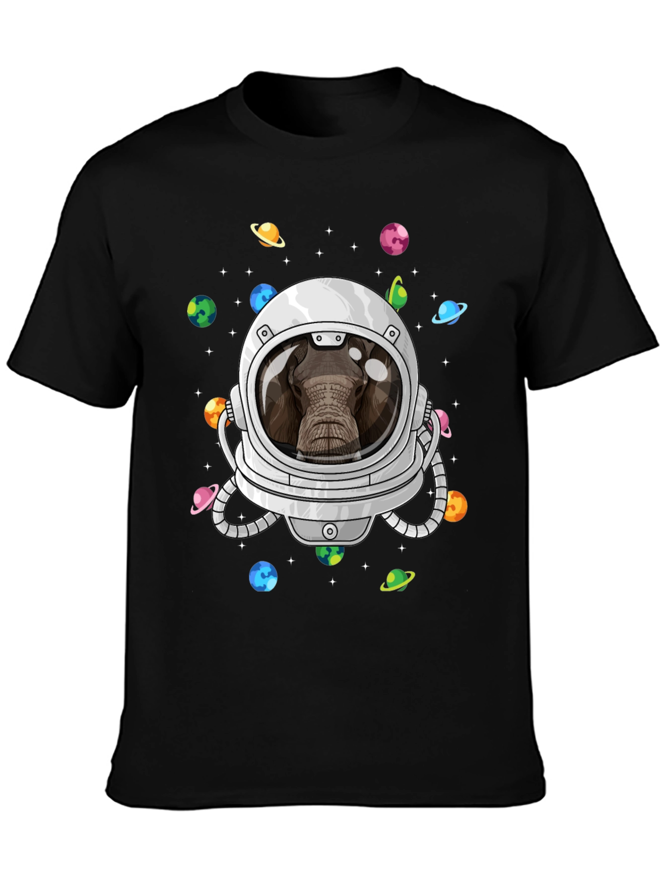 Elephant Astronaut Graphic T-Shirt