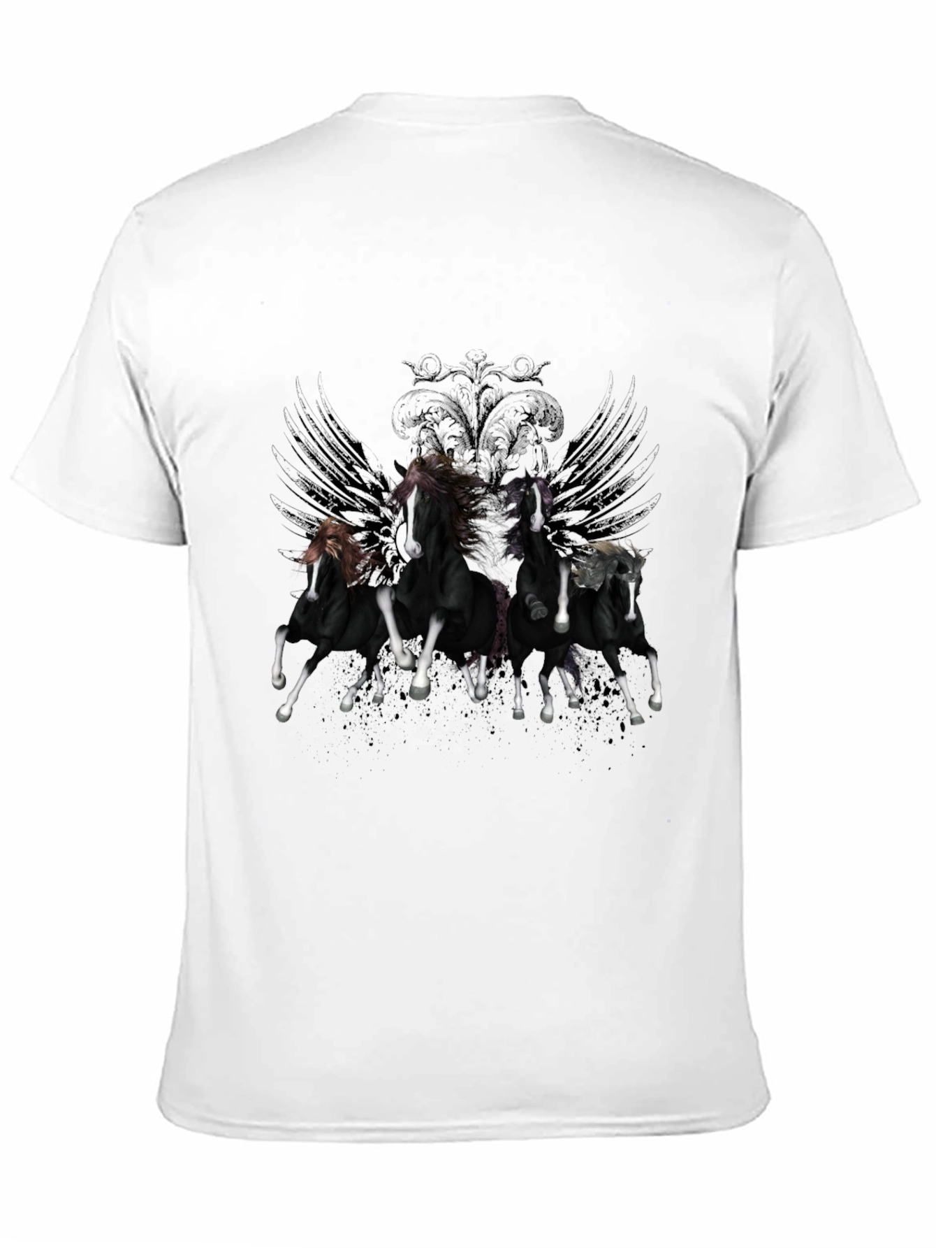 Black Horse Graphic Tee - Stylish Mens T-Shirt