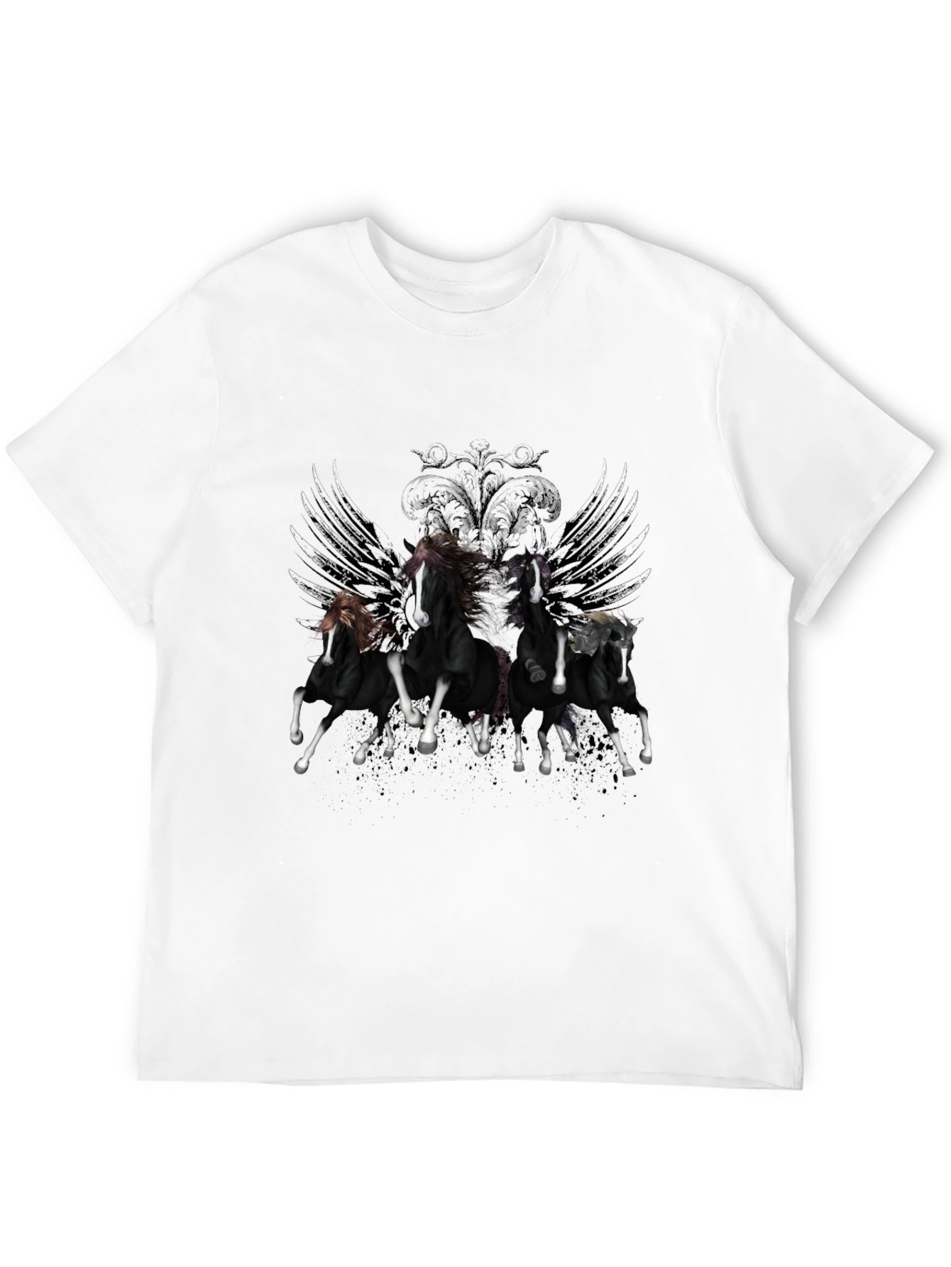 Black Horse Graphic Tee - Stylish Mens T-Shirt