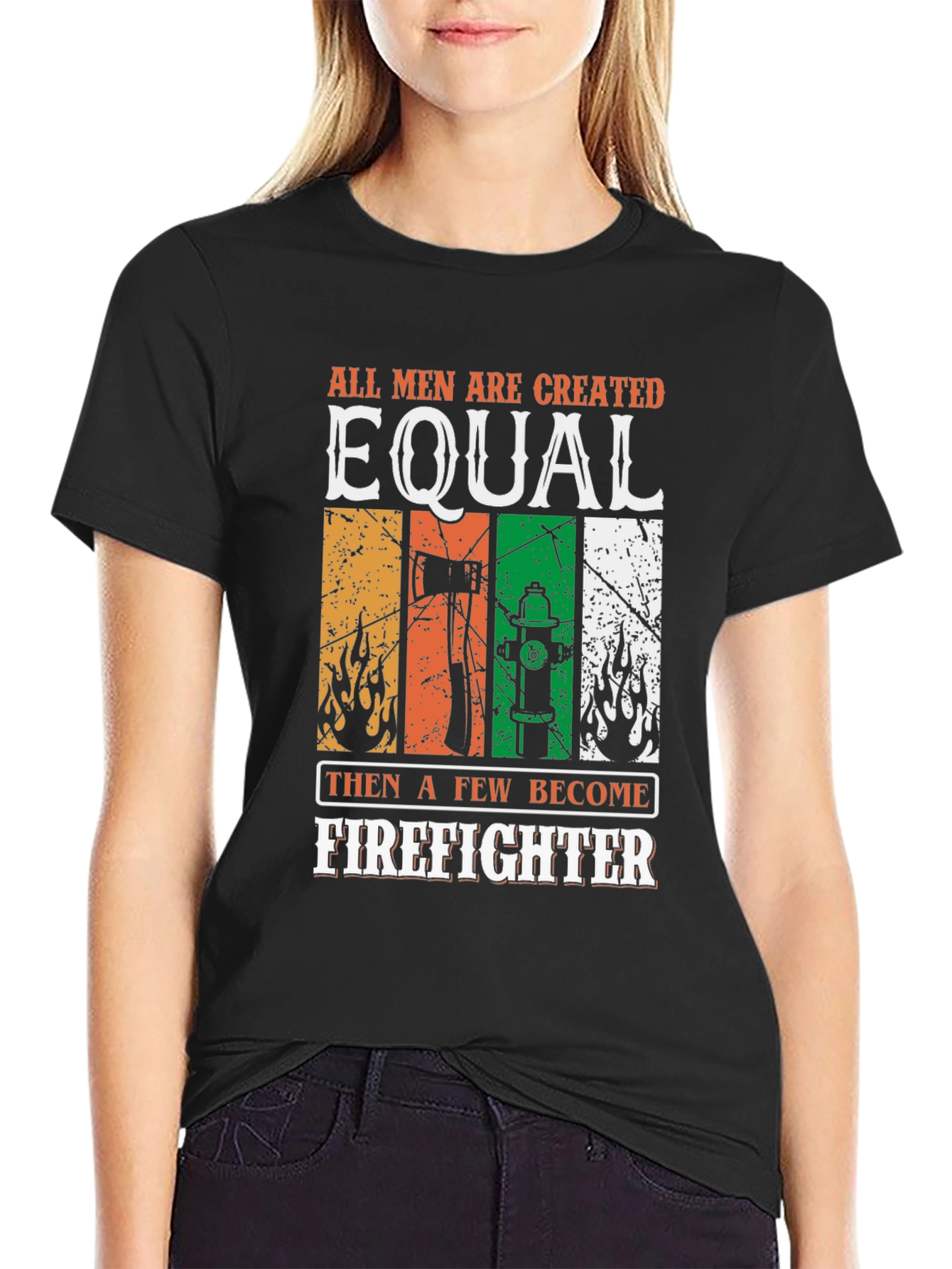 Firefighter Equality Graphic Tee - Black Cotton