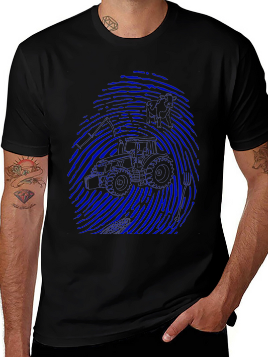 Motorcycle Fingerprint Graphic T-Shirt
