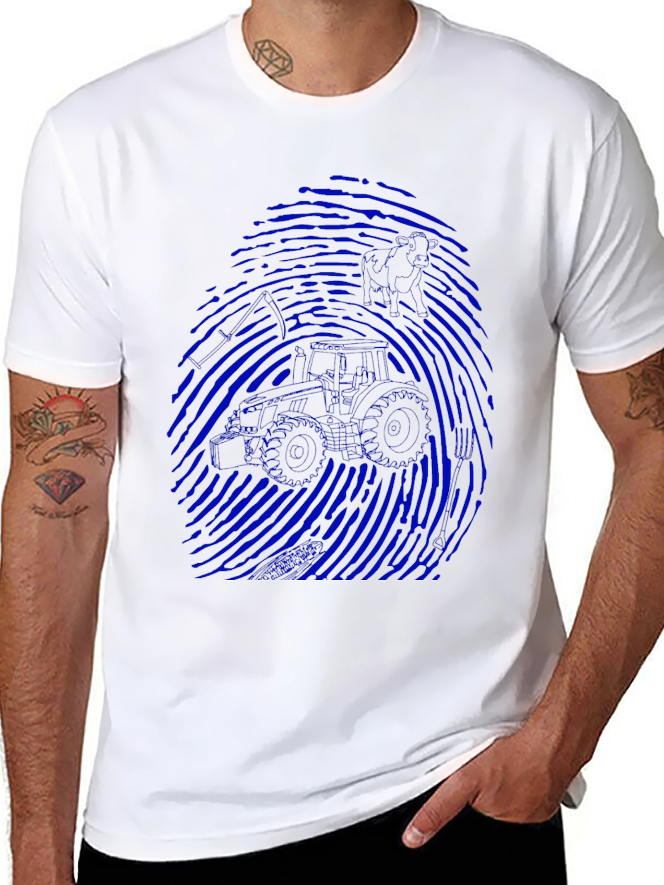 Motorcycle Fingerprint Graphic T-Shirt