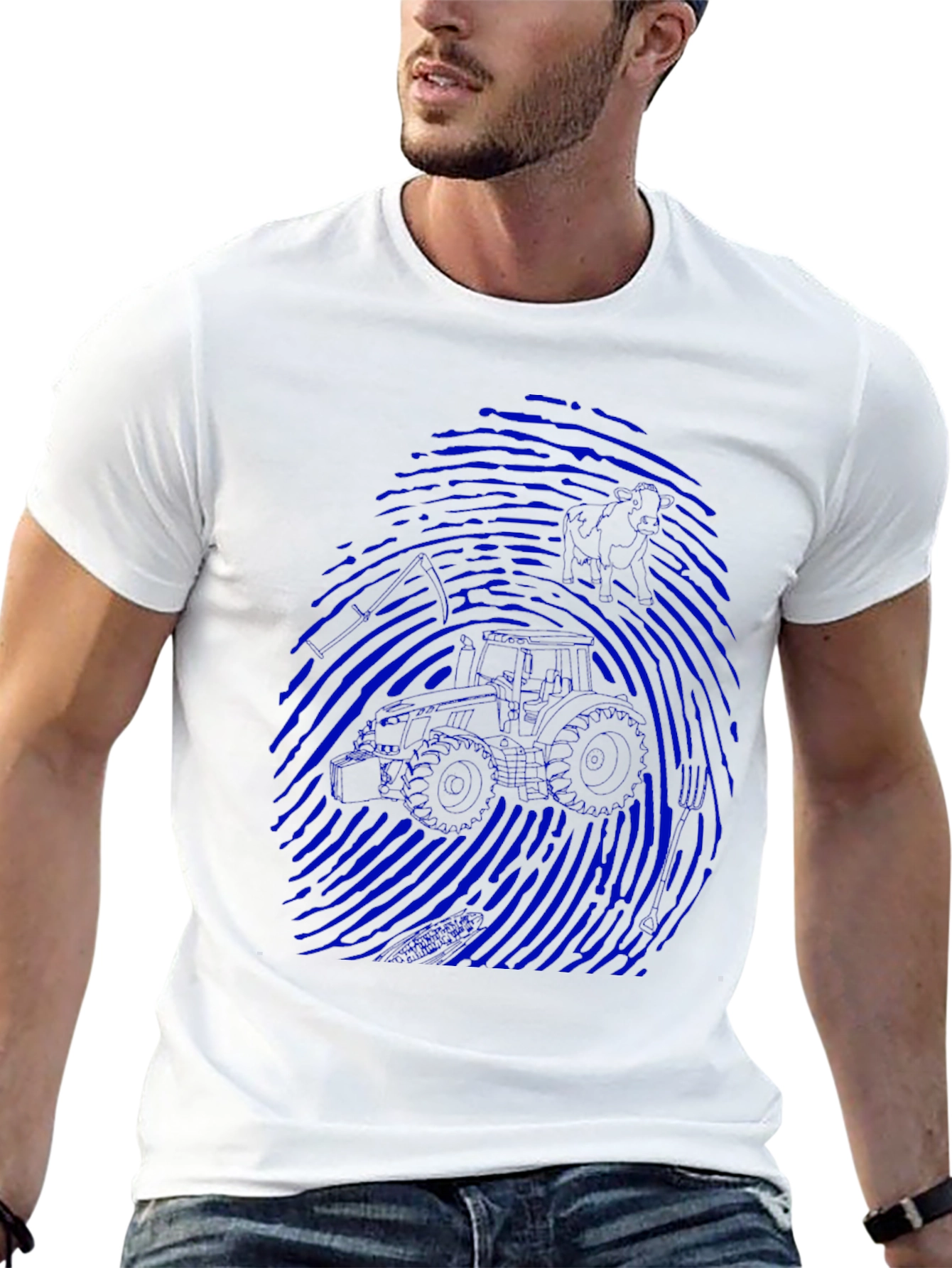 Motorcycle Fingerprint Graphic T-Shirt