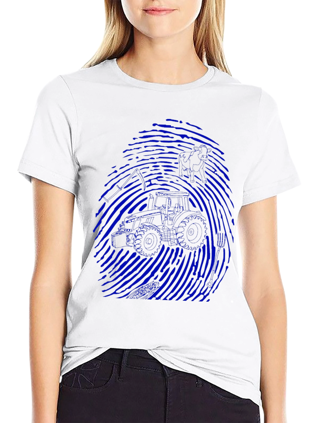Motorcycle Fingerprint Graphic T-Shirt