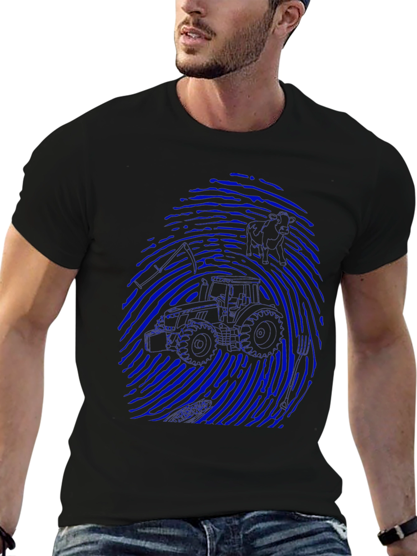 Motorcycle Fingerprint Graphic T-Shirt