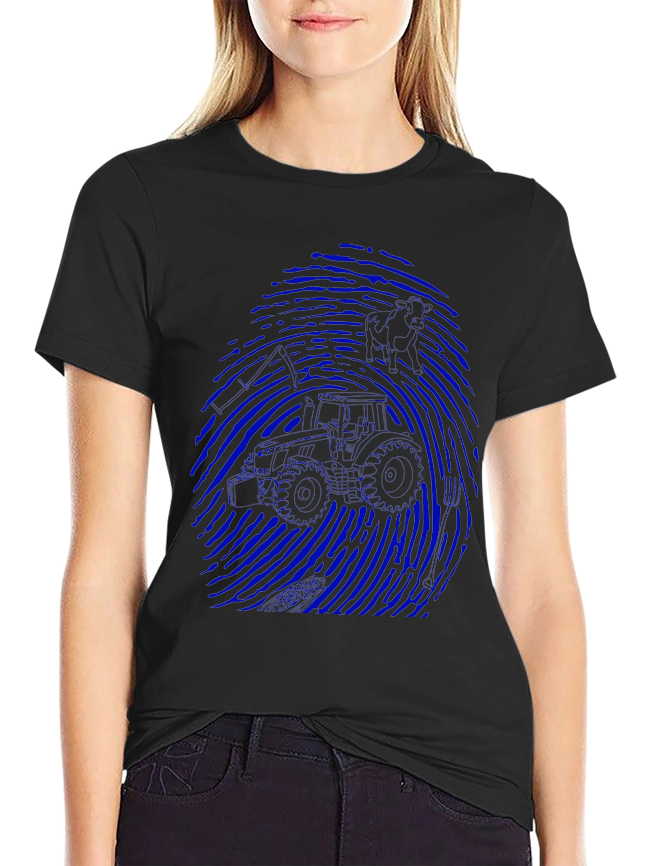 Motorcycle Fingerprint Graphic T-Shirt