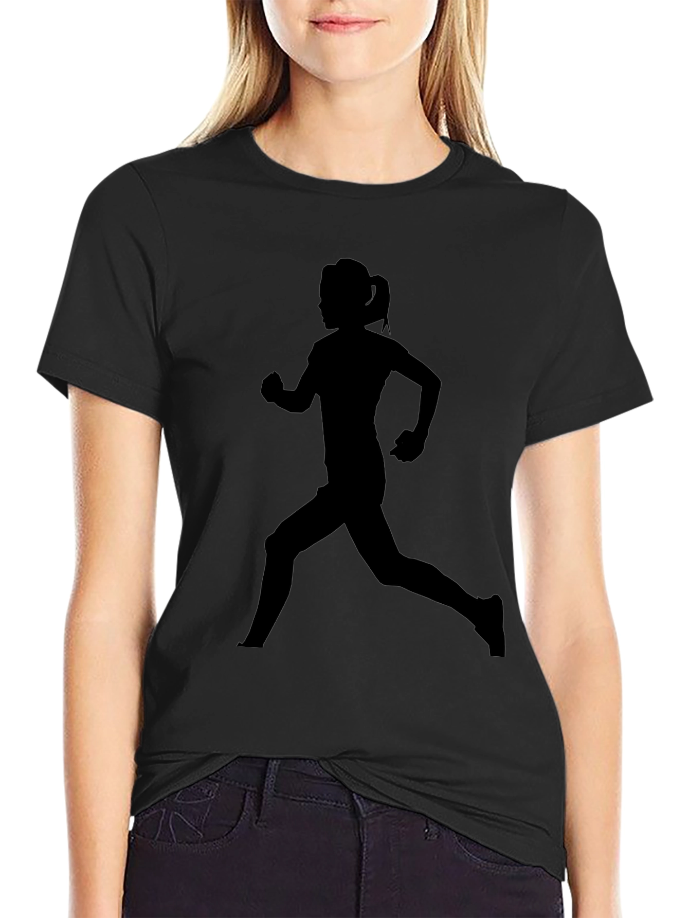 Running Woman Silhouette T-Shirt