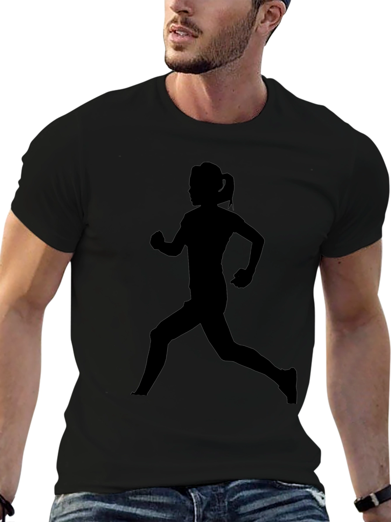 Running Woman Silhouette T-Shirt