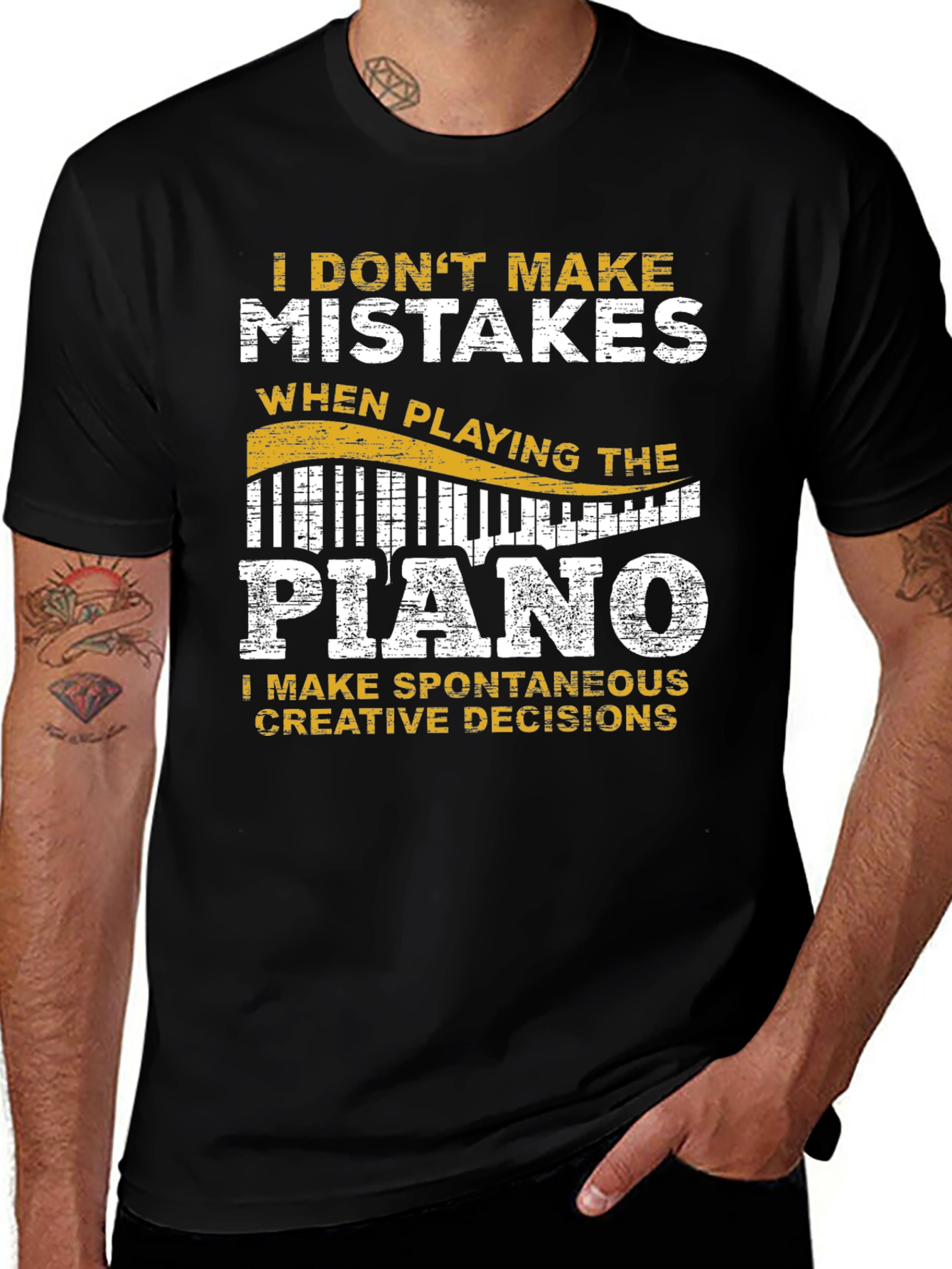 Funny Piano Player T-Shirt - I Dont Make Mistakes