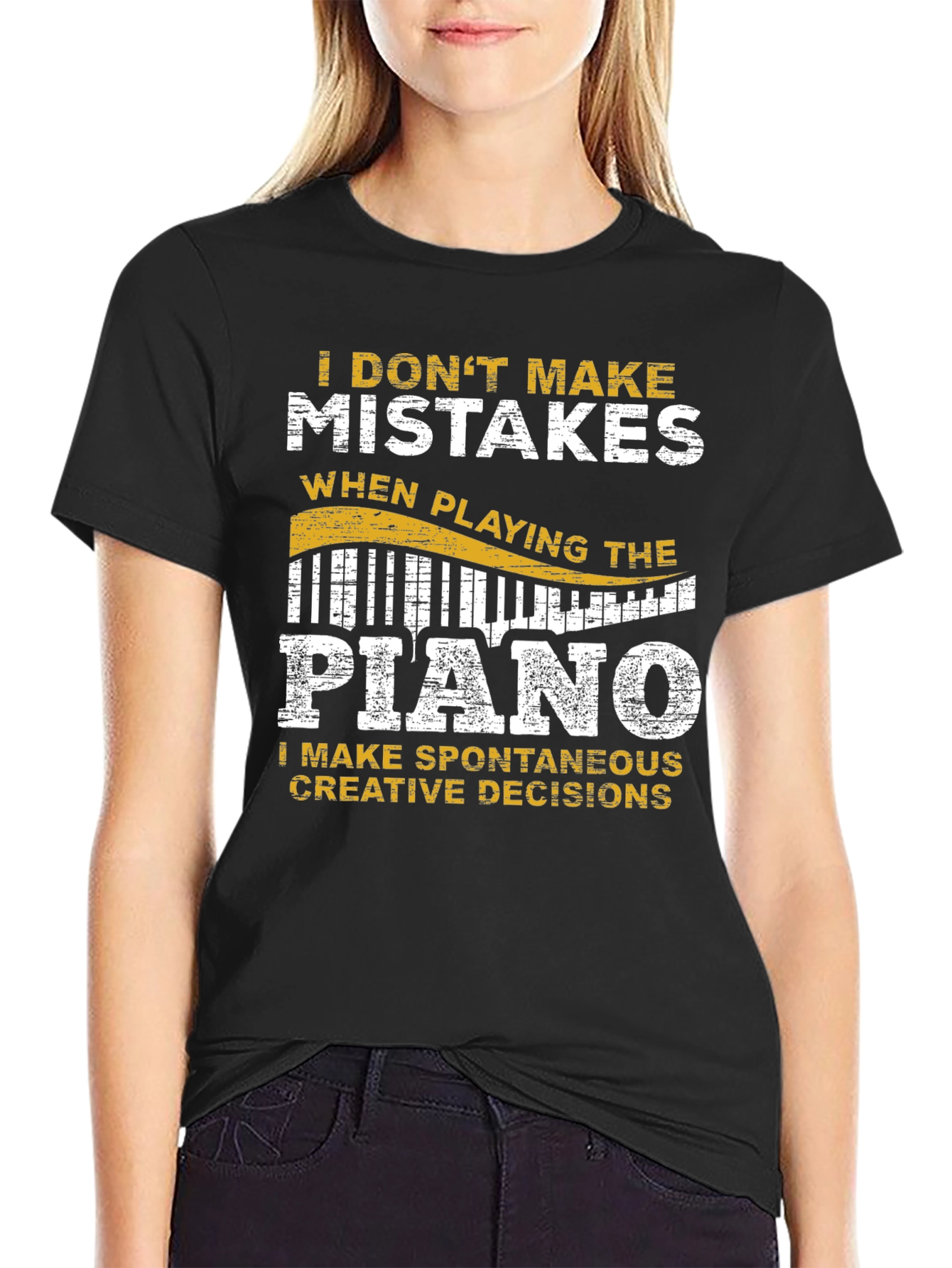 Funny Piano Player T-Shirt - I Dont Make Mistakes