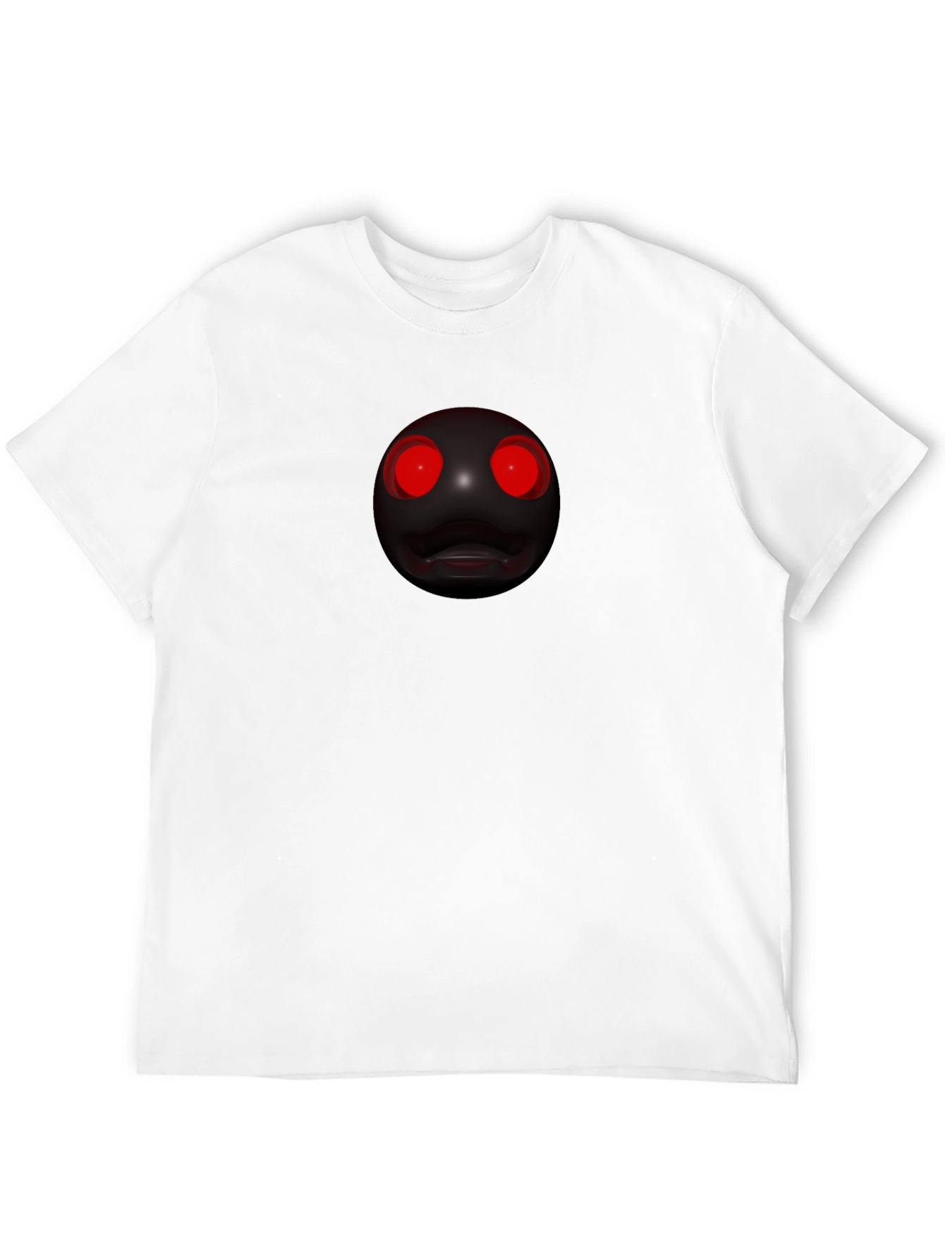 Mens Black T-Shirt with Creepy Red-Eyed Orb Design