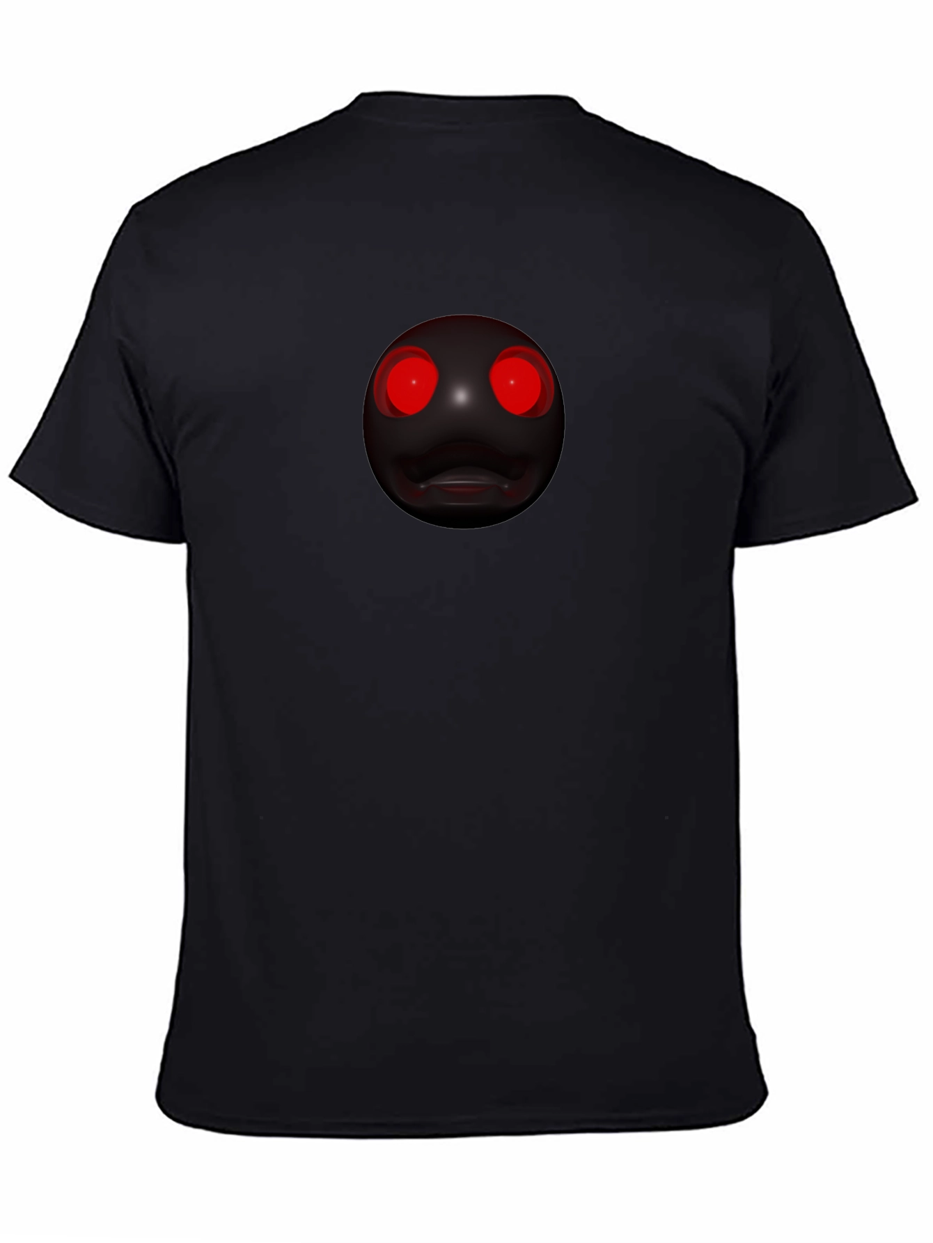 Mens Black T-Shirt with Creepy Red-Eyed Orb Design