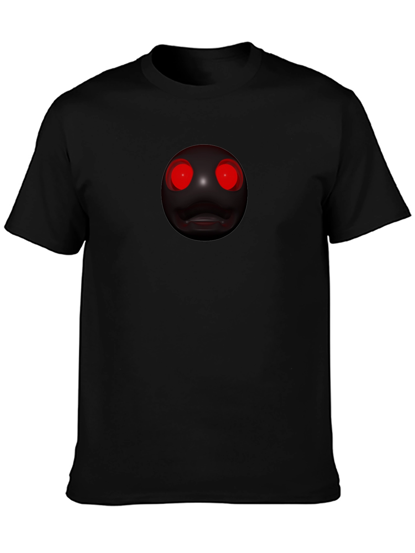 Mens Black T-Shirt with Creepy Red-Eyed Orb Design
