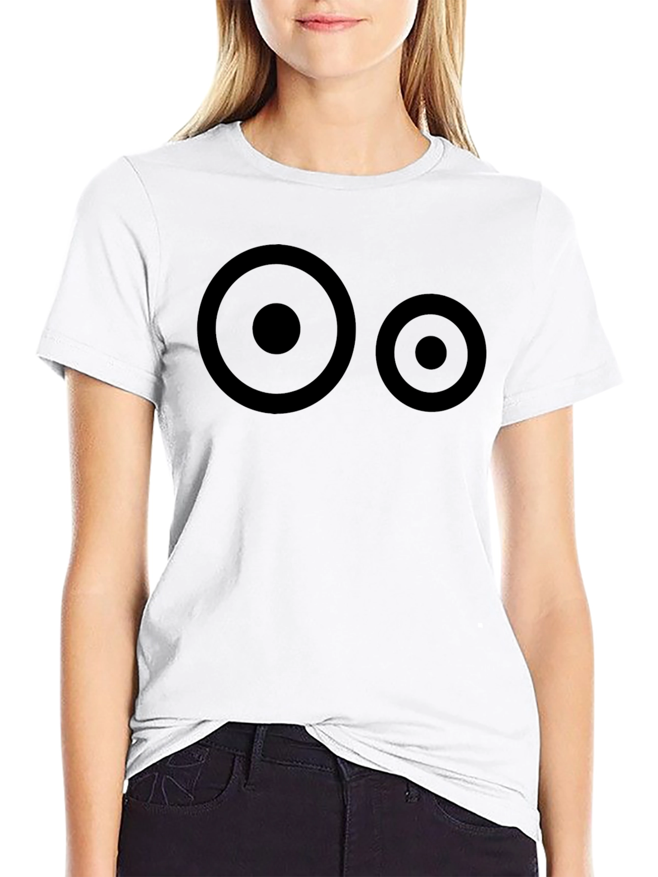 Abstract Circles Graphic Black T-Shirt