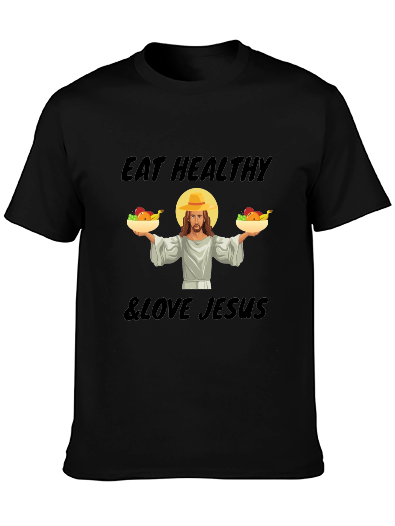 Eat Healthy & Love Jesus Graphic T-Shirt