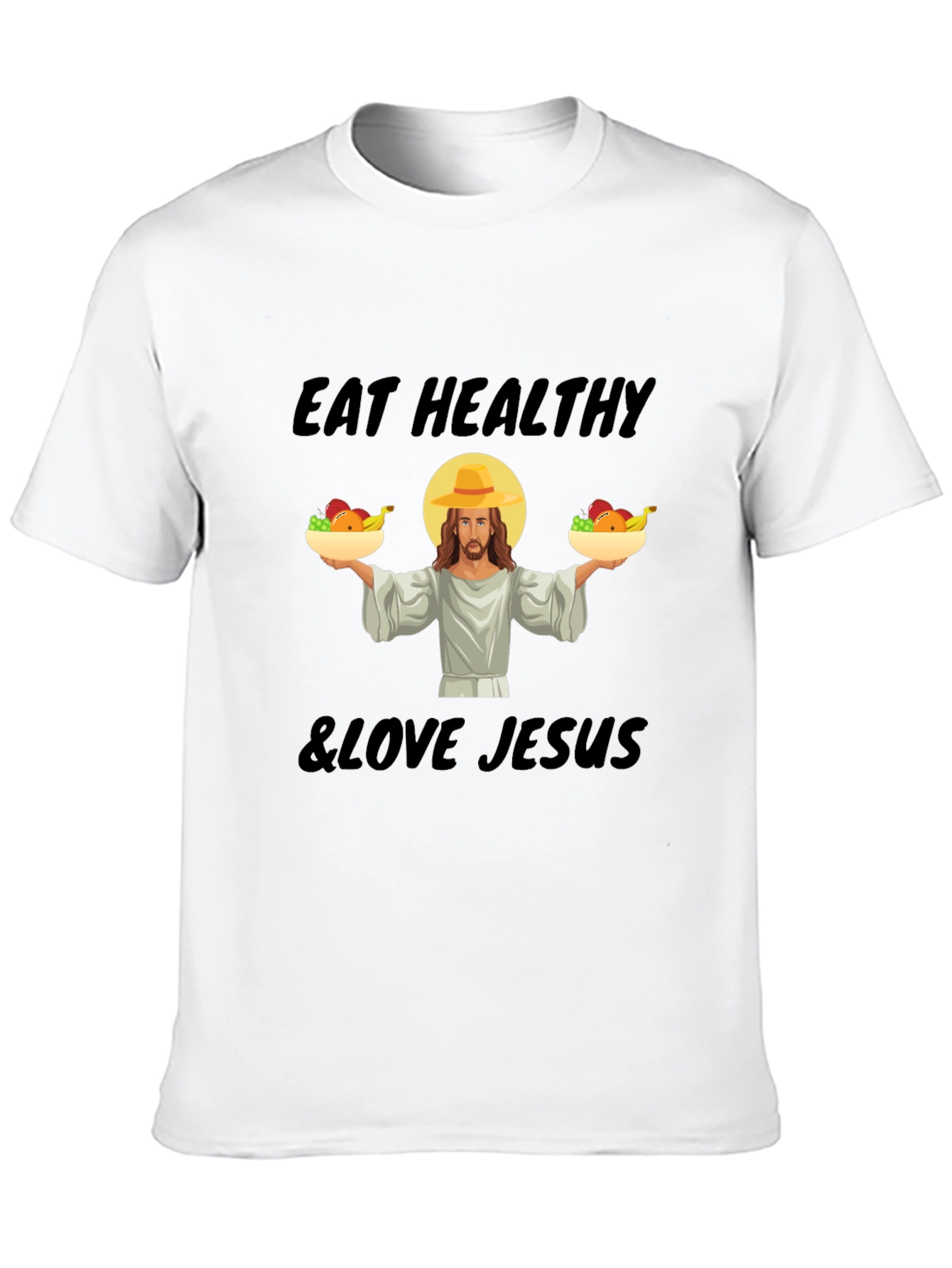 Eat Healthy & Love Jesus Graphic T-Shirt