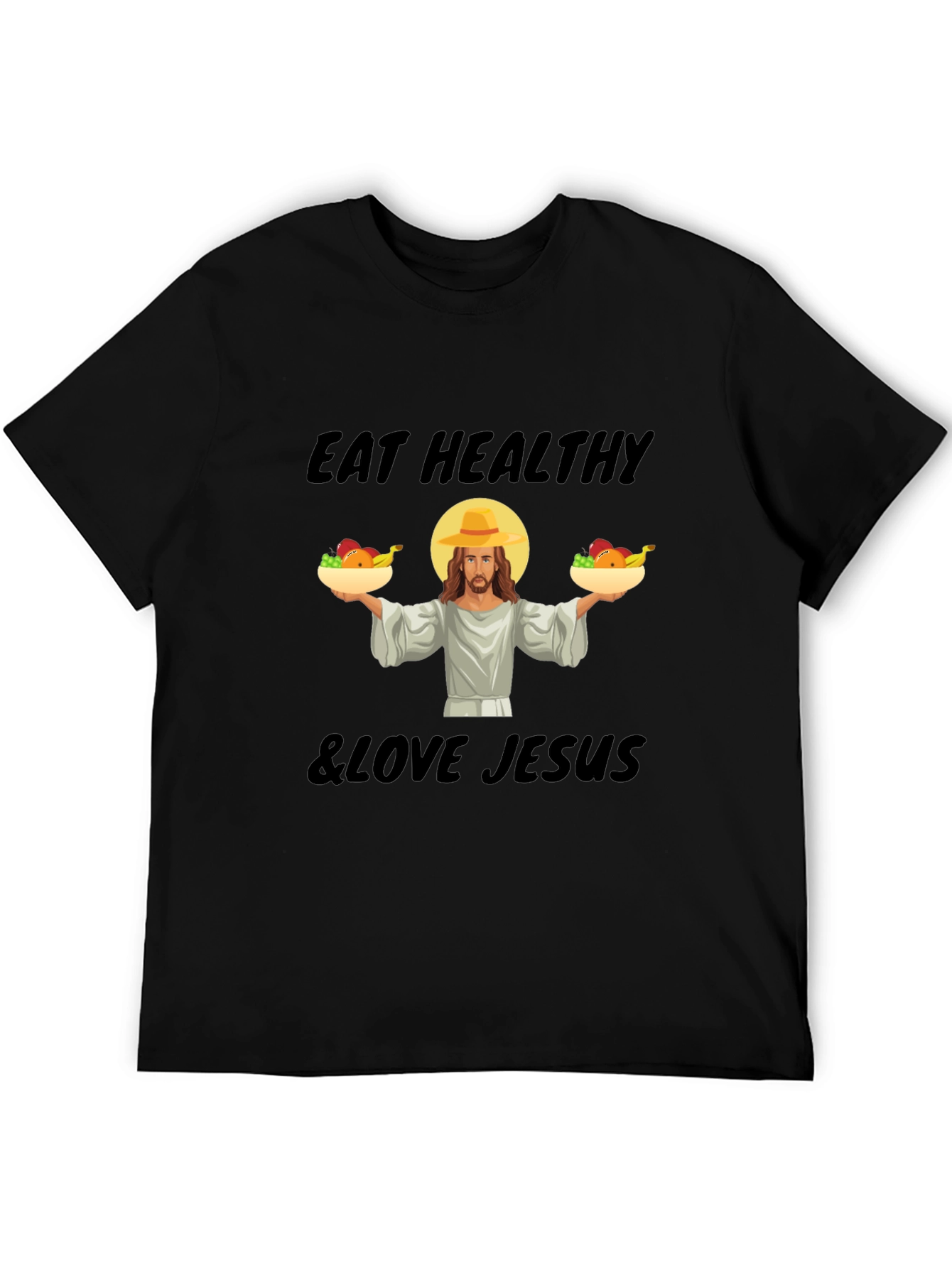 Eat Healthy & Love Jesus Graphic T-Shirt