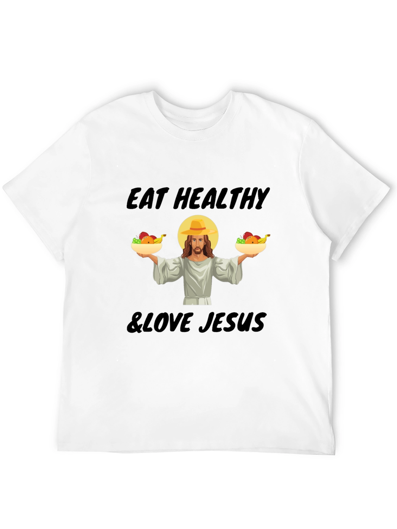 Eat Healthy & Love Jesus Graphic T-Shirt