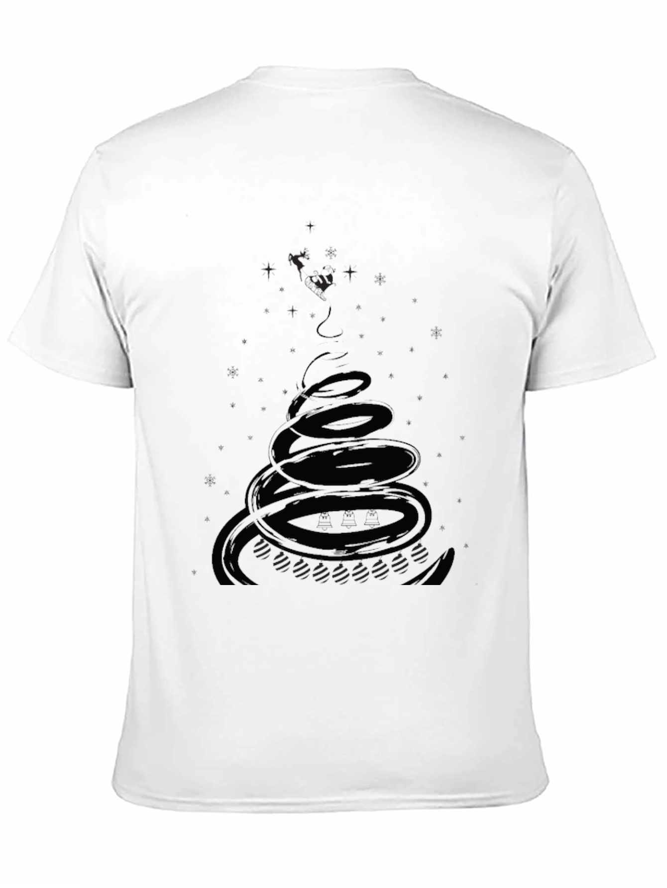 Mens Black Graphic Tee - Spiral Design
