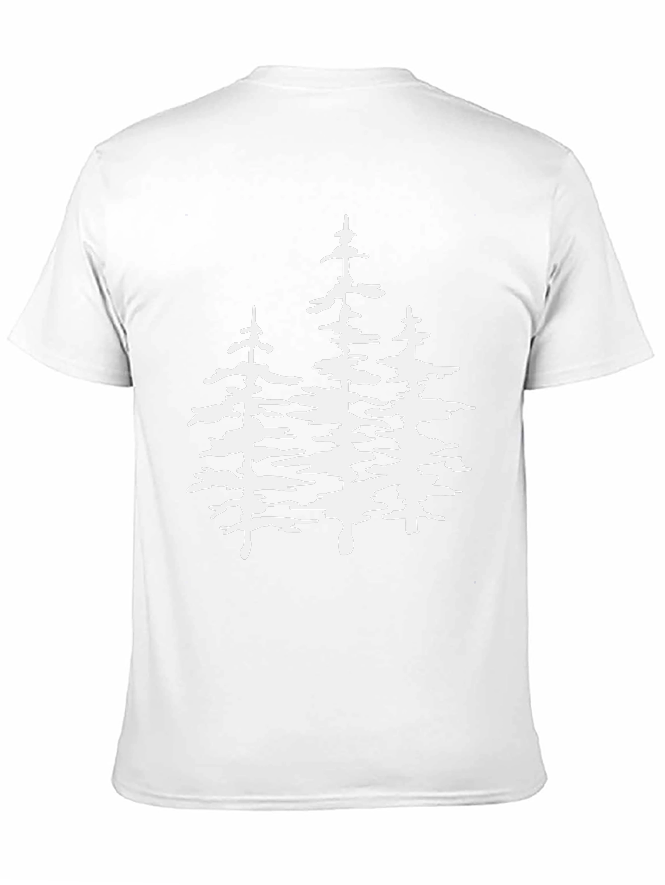 Black T-Shirt with White Pine Tree Graphic