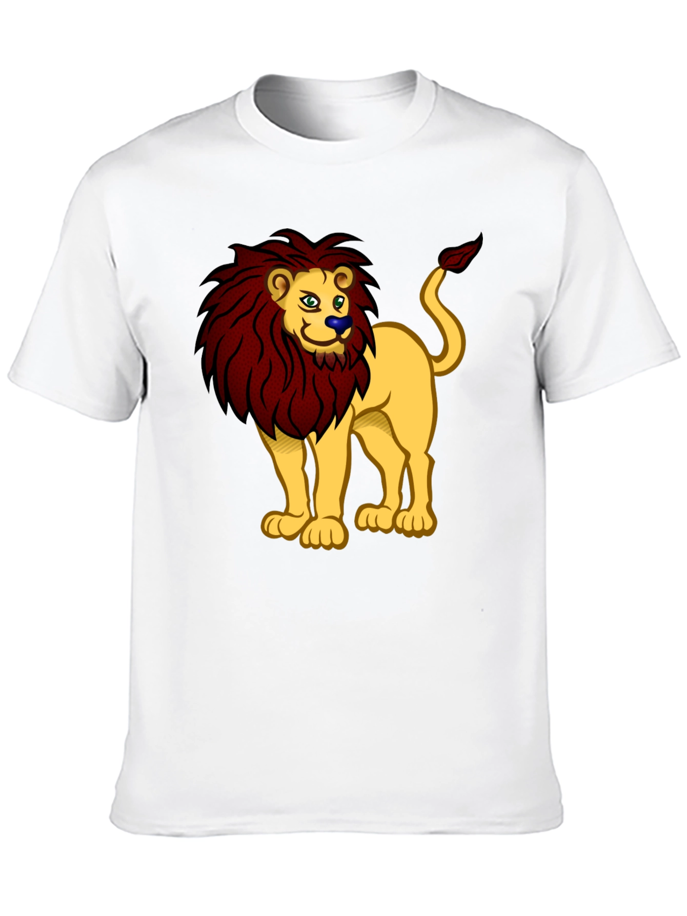 Cartoon Lion Graphic Tee - Unisex Black T-Shirt