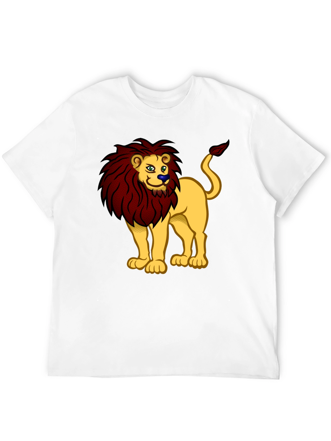 Cartoon Lion Graphic Tee - Unisex Black T-Shirt