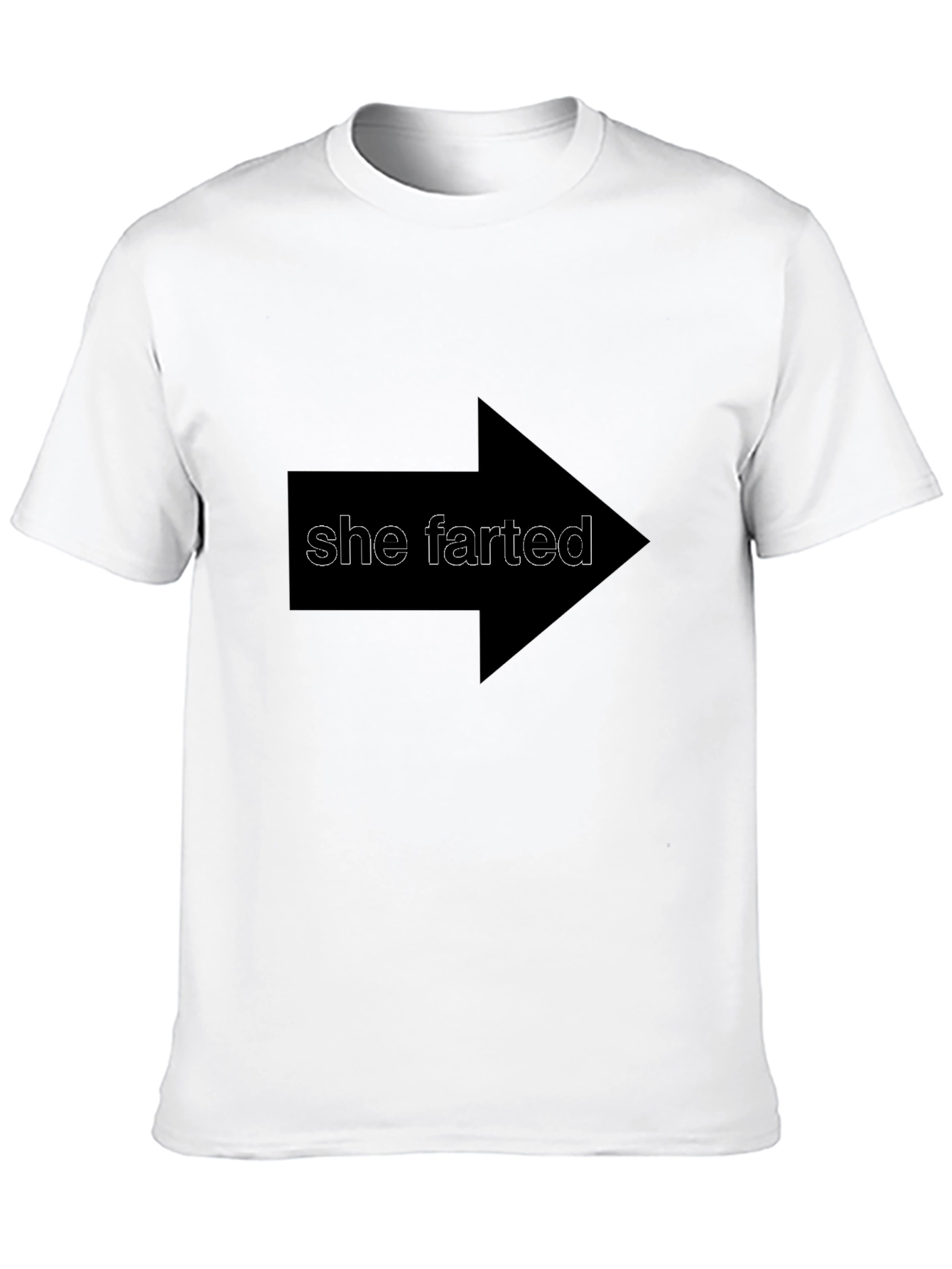 Humorous She Farted Graphic Tee - Black