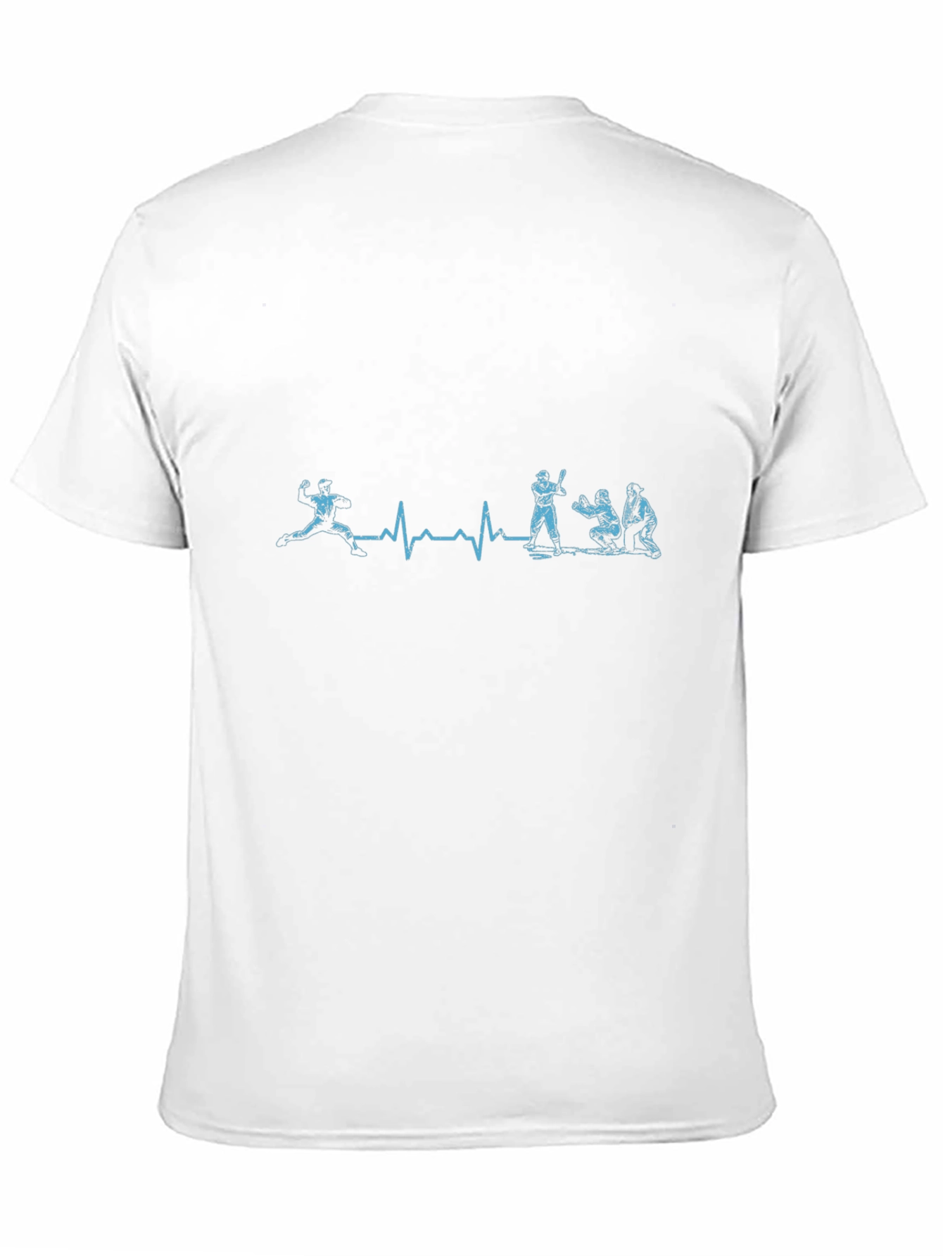 Baseball Heartbeat Graphic Tee - Black